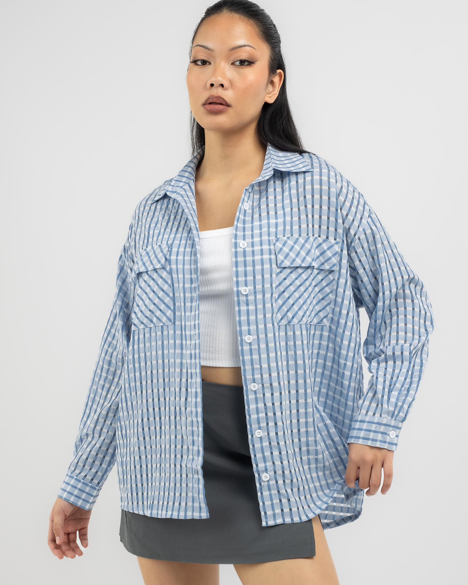 Polly Long Sleeve Check Top