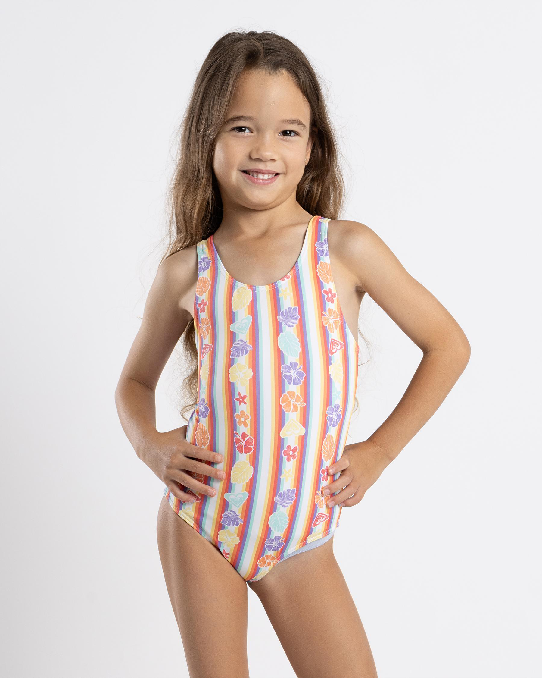 Toddlers' Rainbow Bay Stripe One Piece Swimsuit