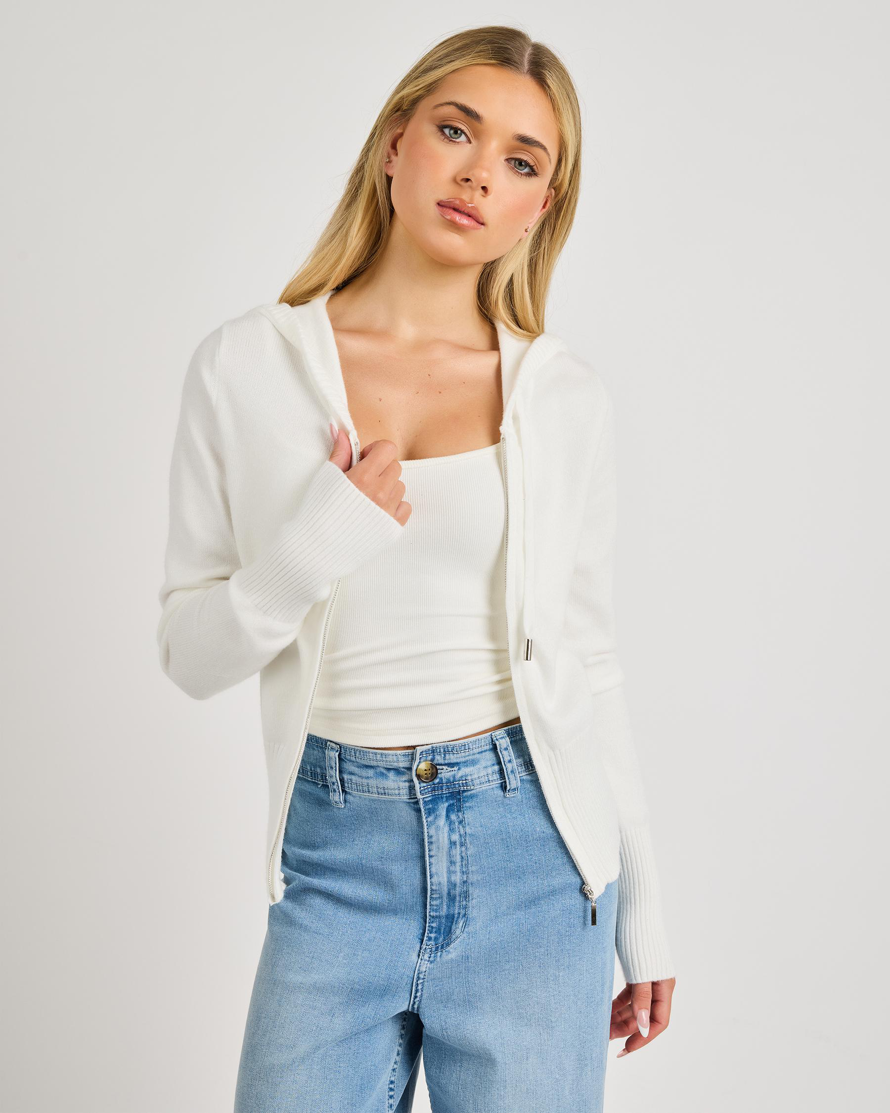 Cora Hooded Zip Knit Jumper