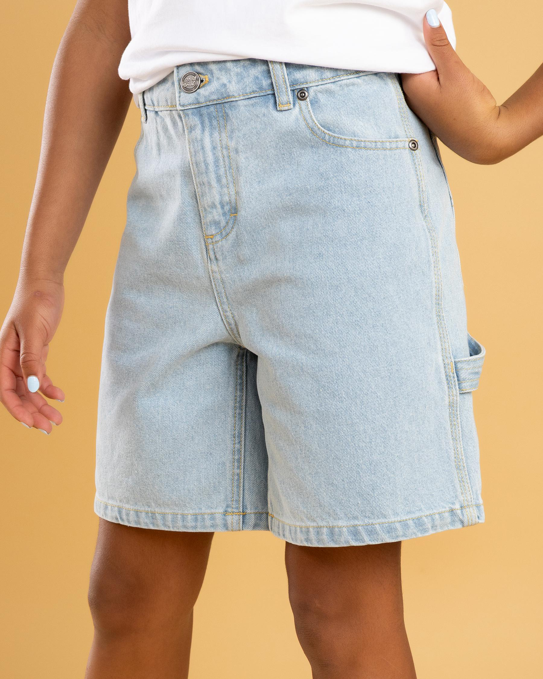 Checker Heart Dot Carpenter Denim Shorts