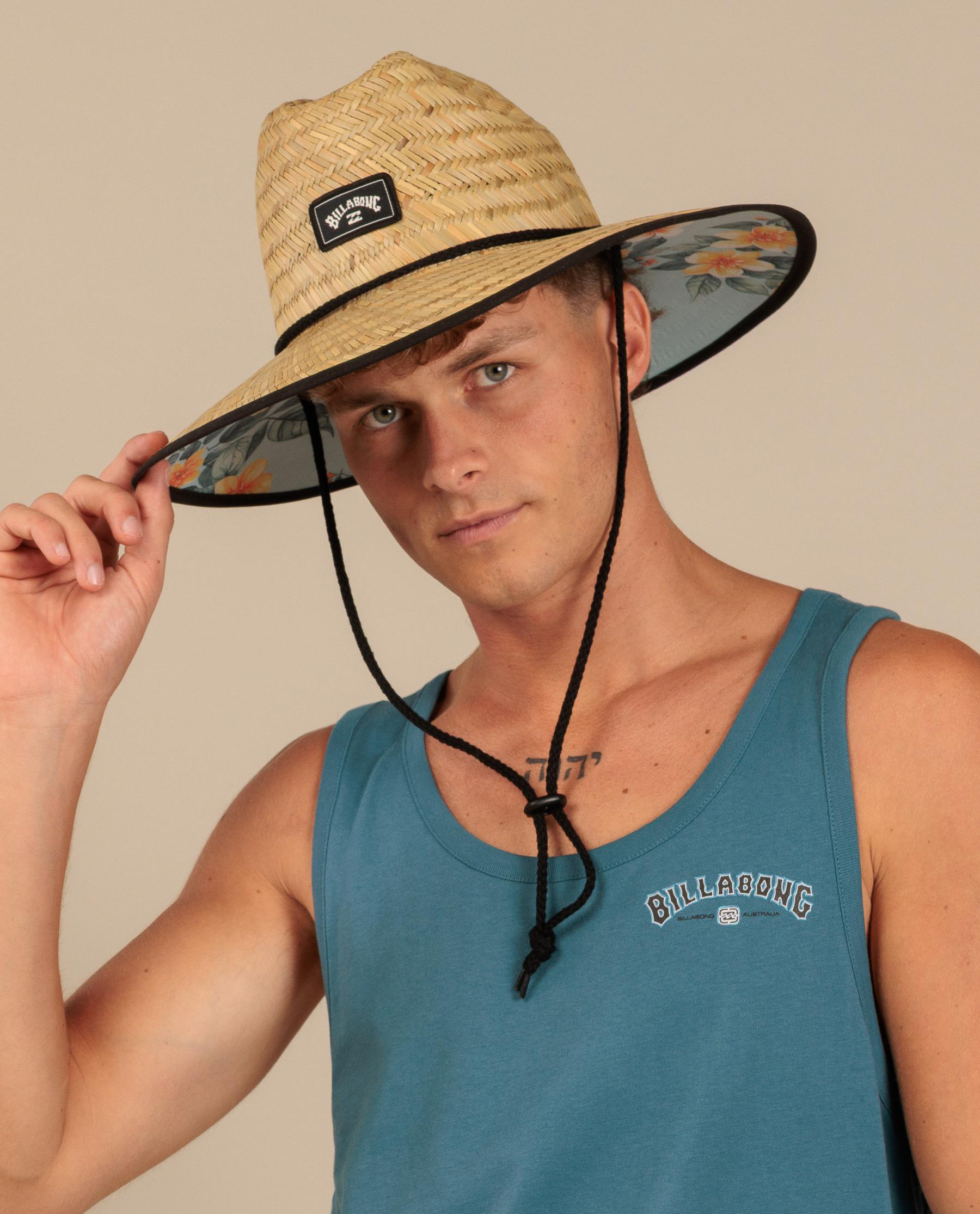 Tides Print Straw Hat