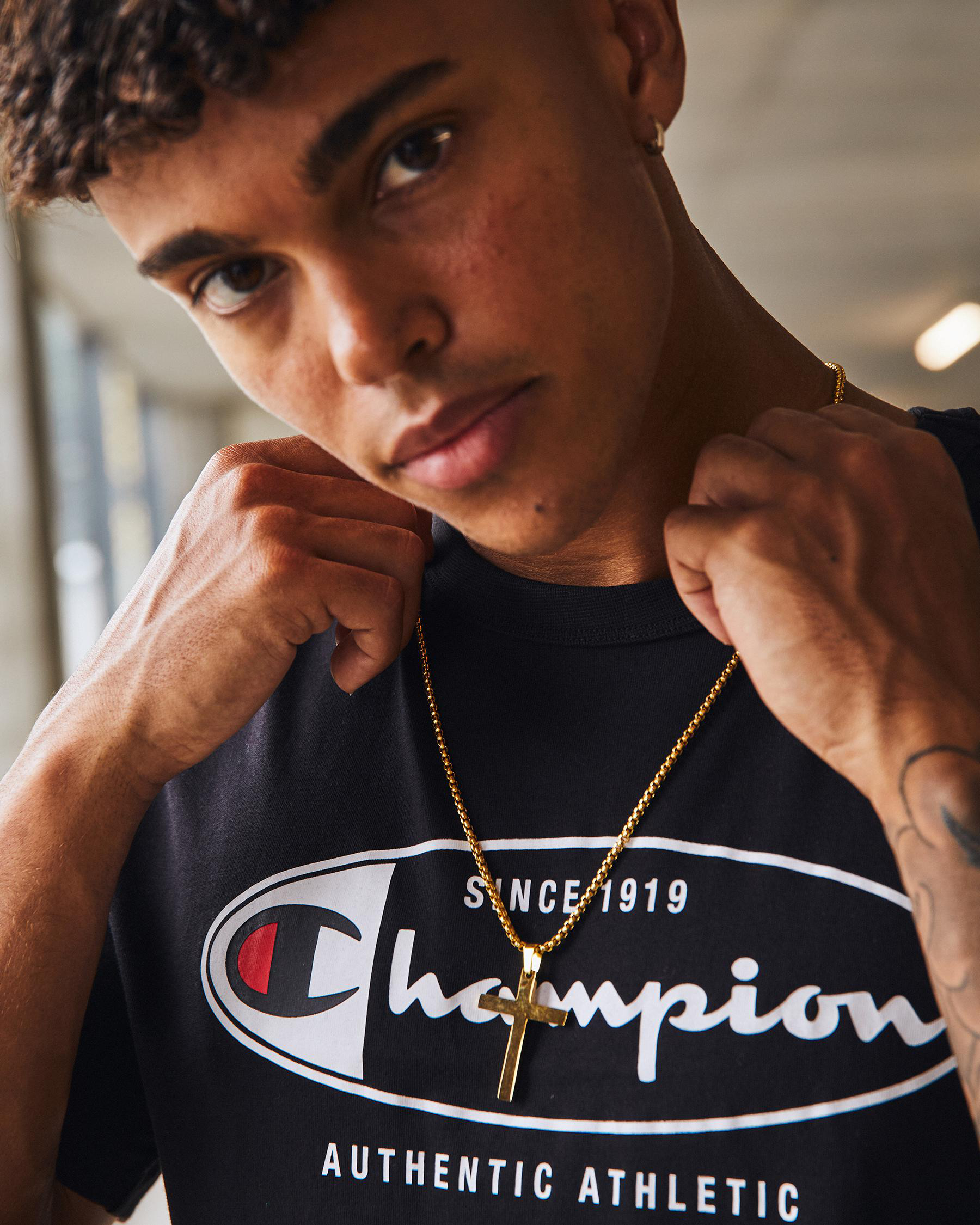 Gold Cross Chain Necklace