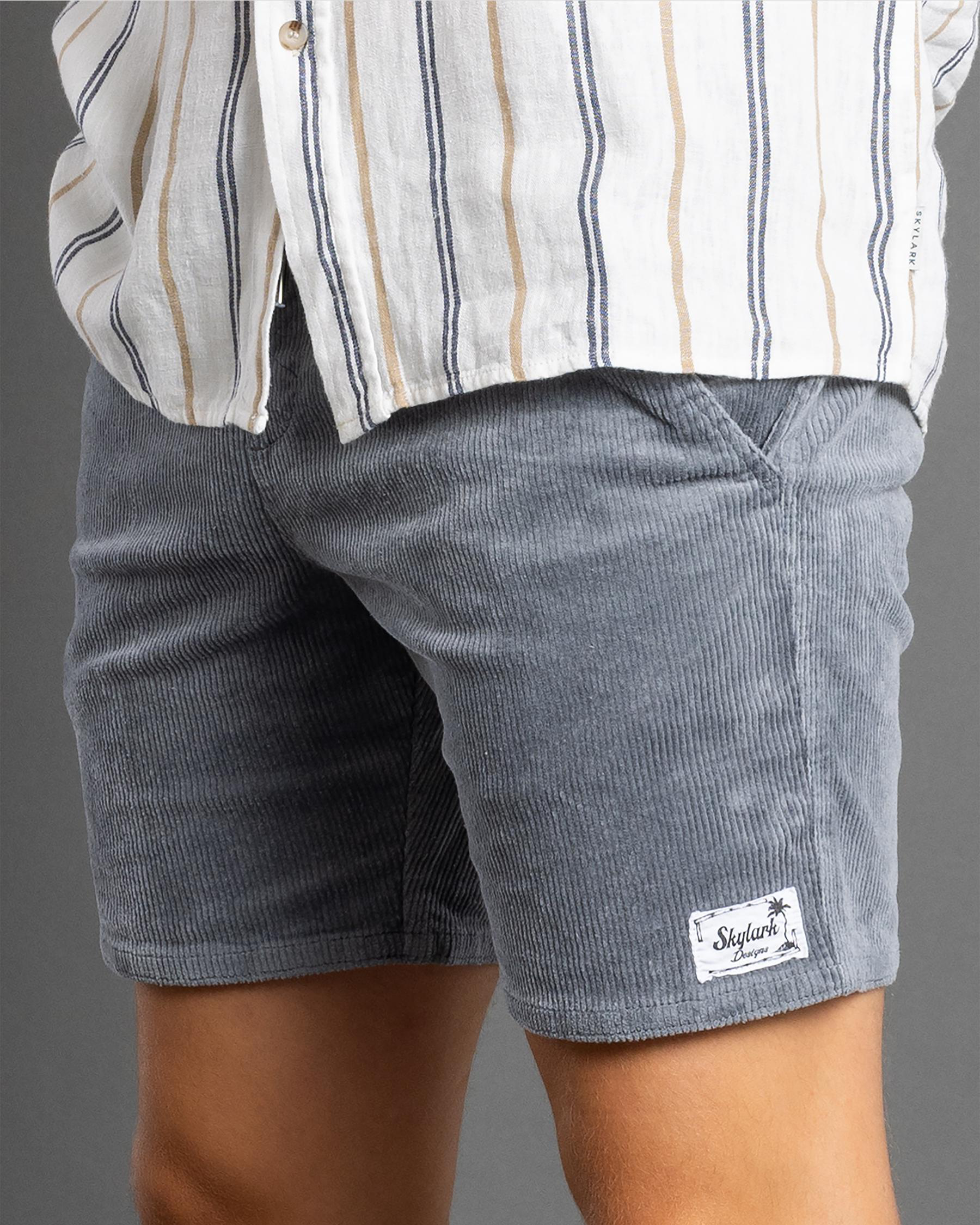 Texture Elastic Waist Shorts