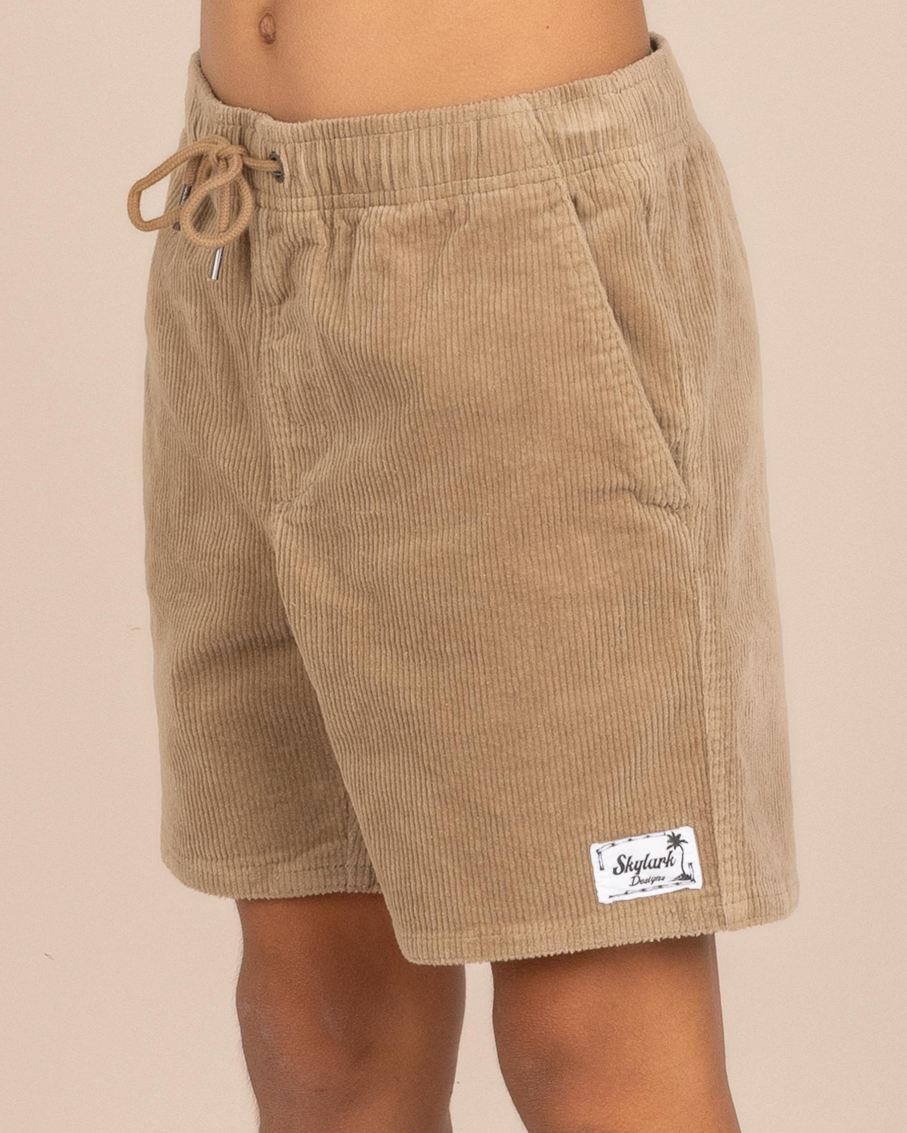 Cord Elastic Waist Shorts