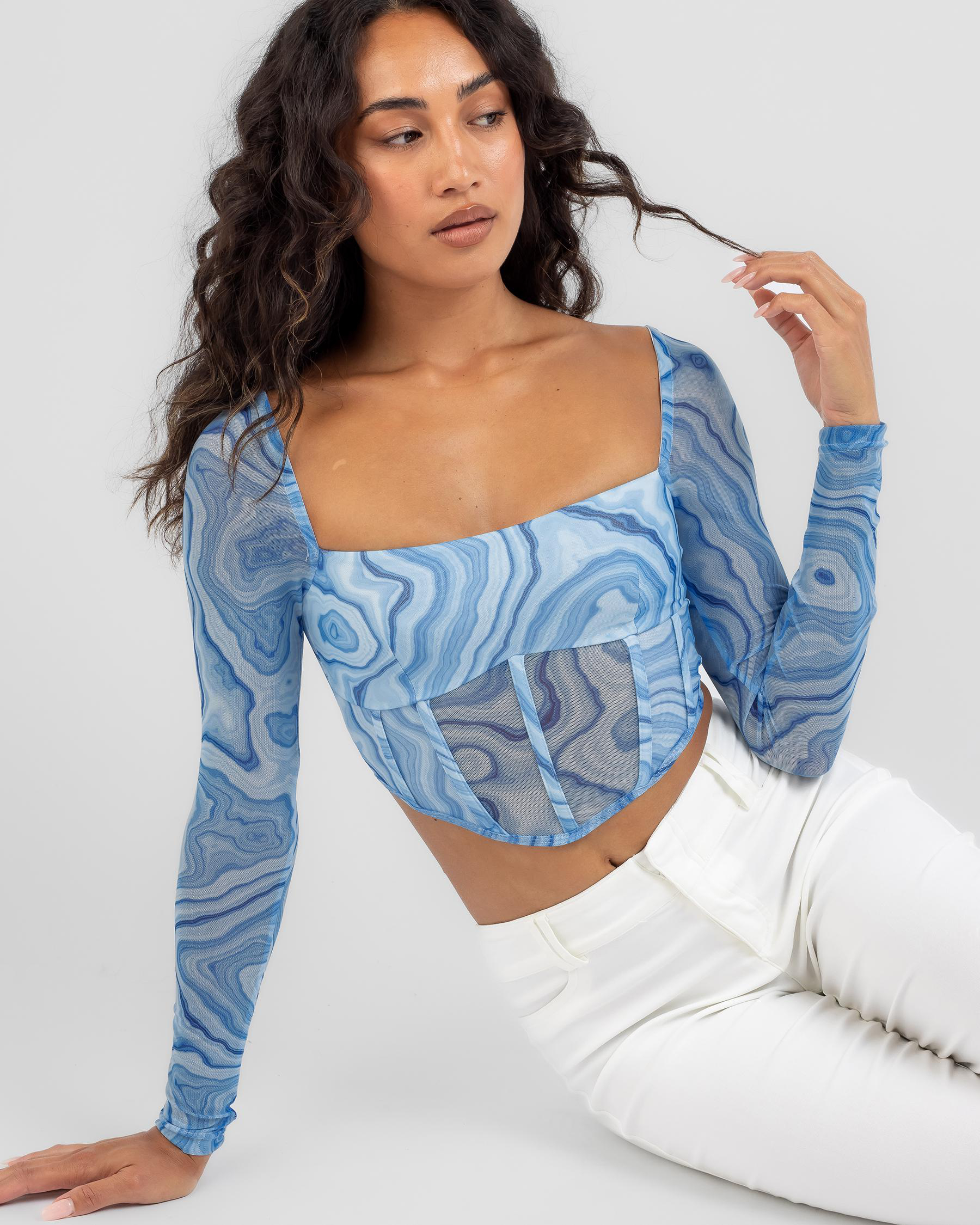 Aquatic Mesh Corset Top