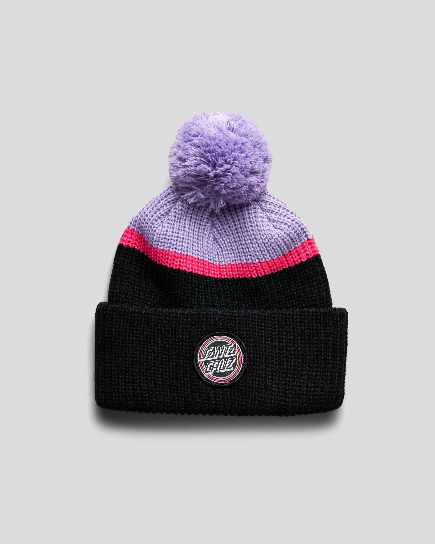 Bow Dot Patch Pom Pom Beanie
