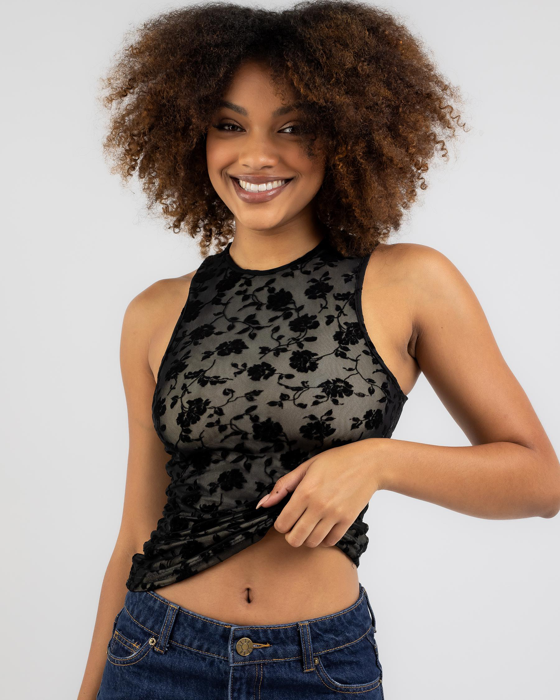 Onyx High Neck Tank Top