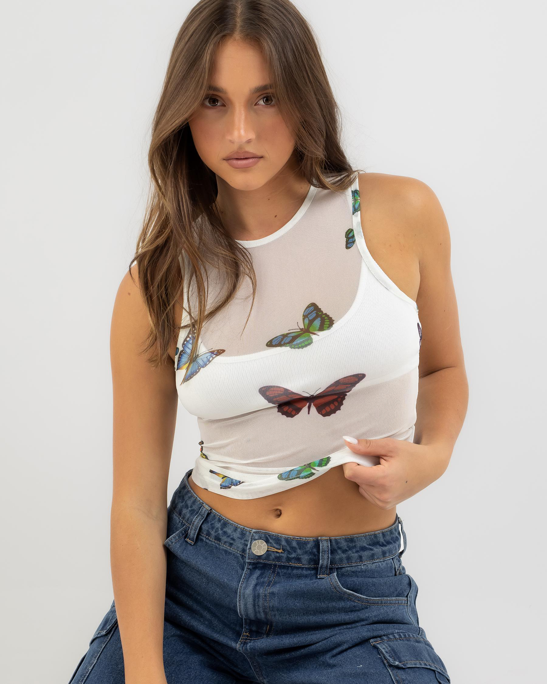 Noah Butterfly Mesh Tank Top