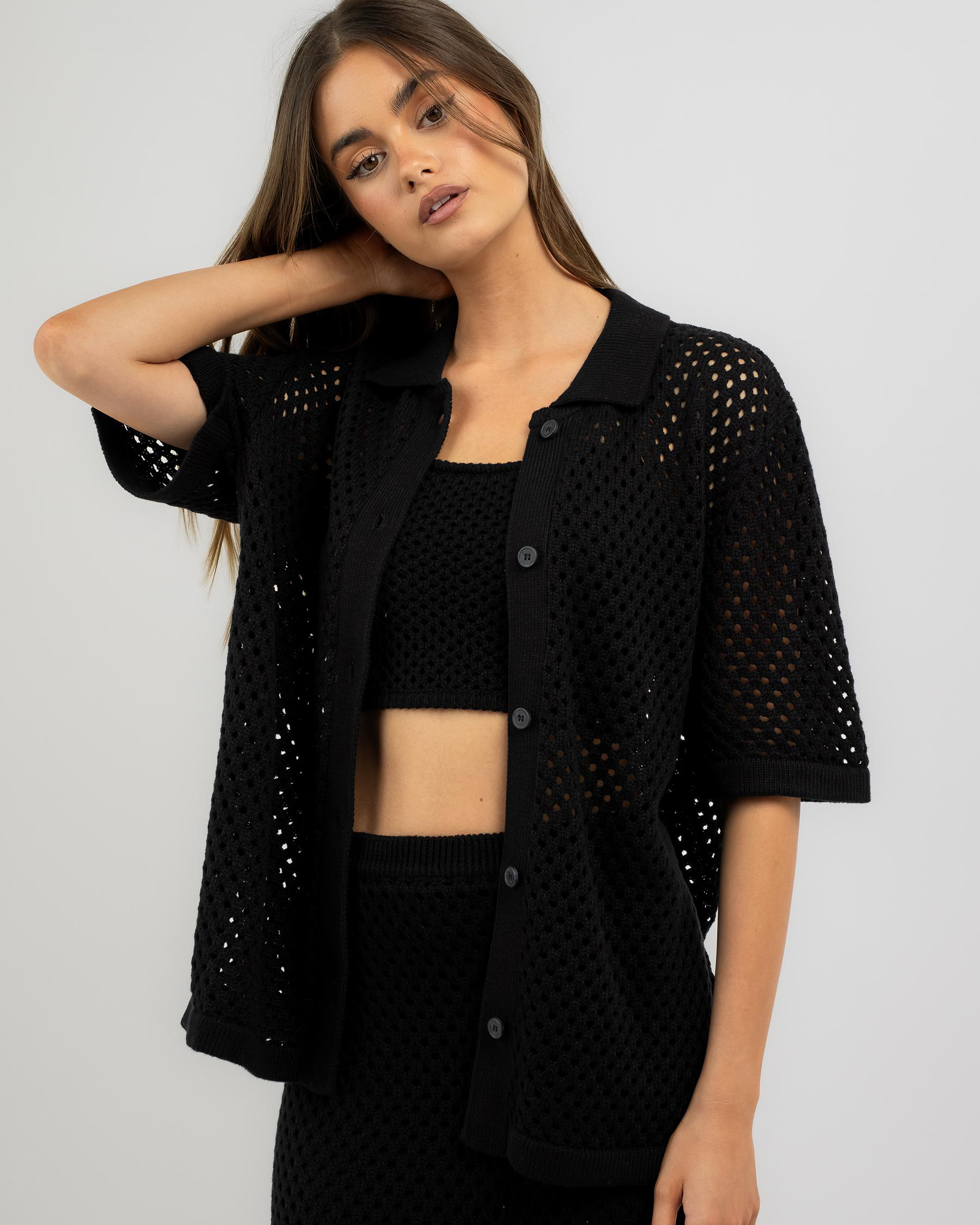 Taylah Crochet Short Sleeve Shirt