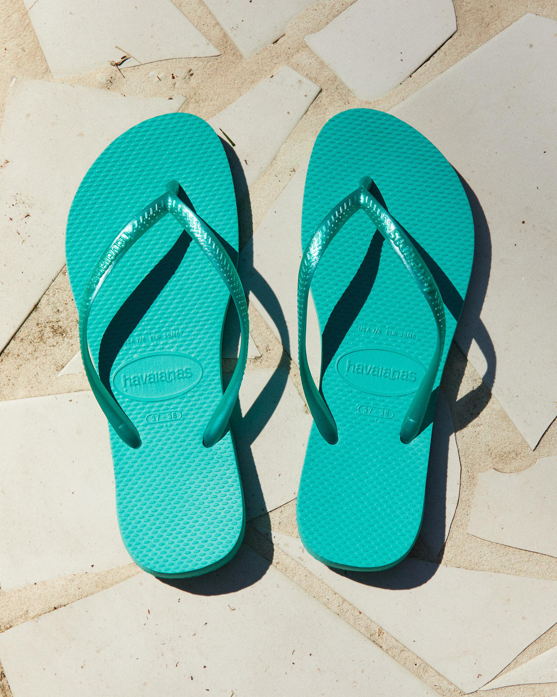 Slim Metallic Thongs