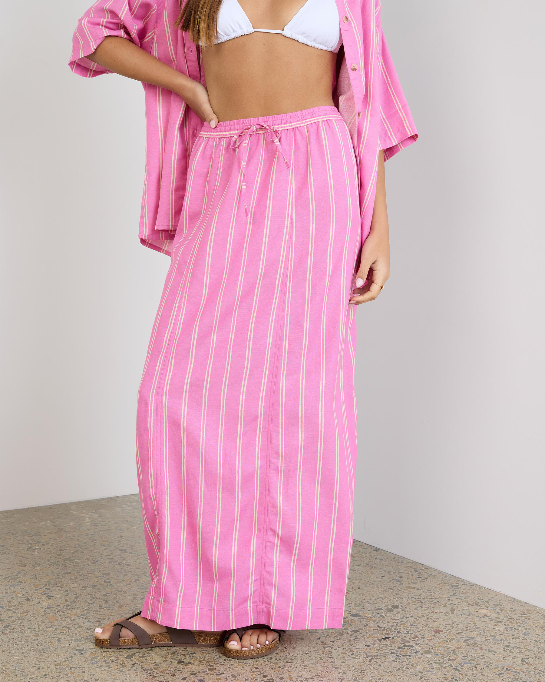 Amor Stripe Maxi Skirt