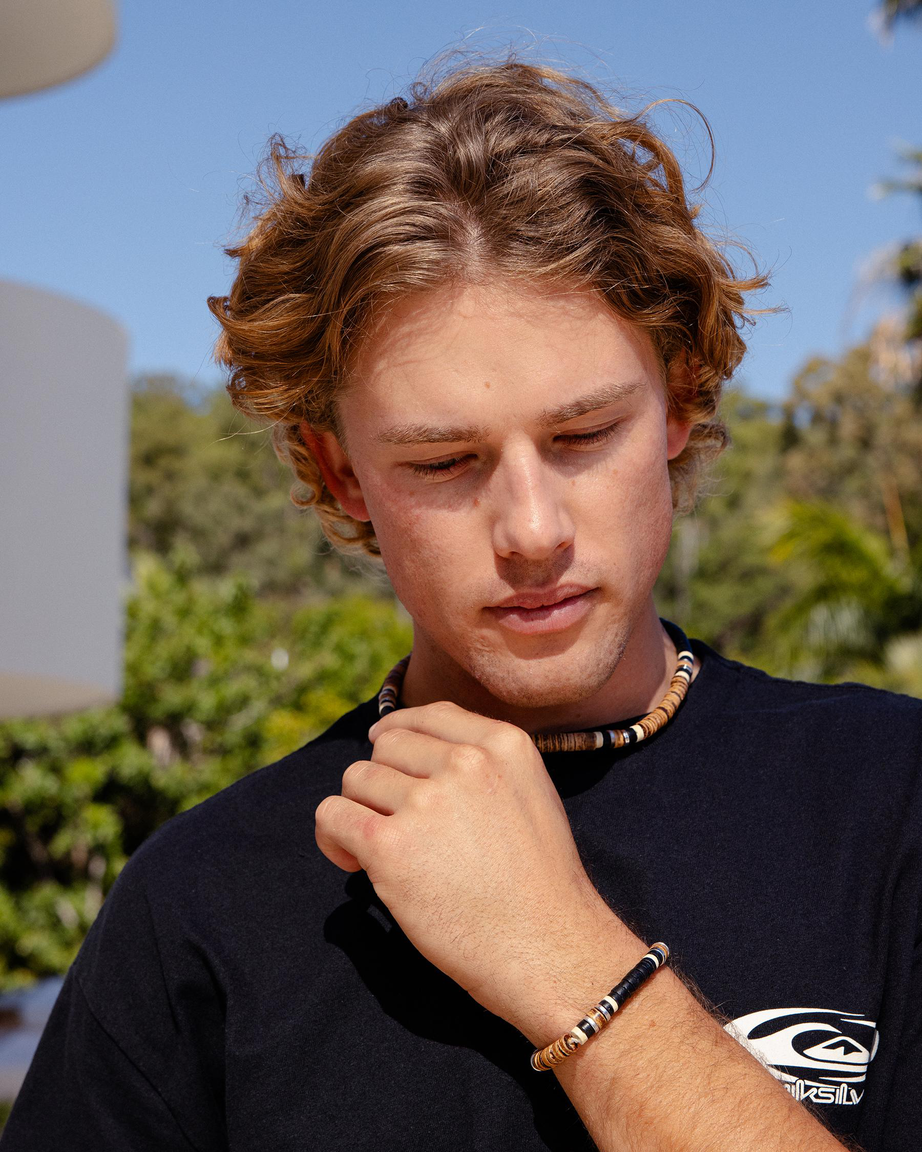 Wooden Necklace Bracelet Combo