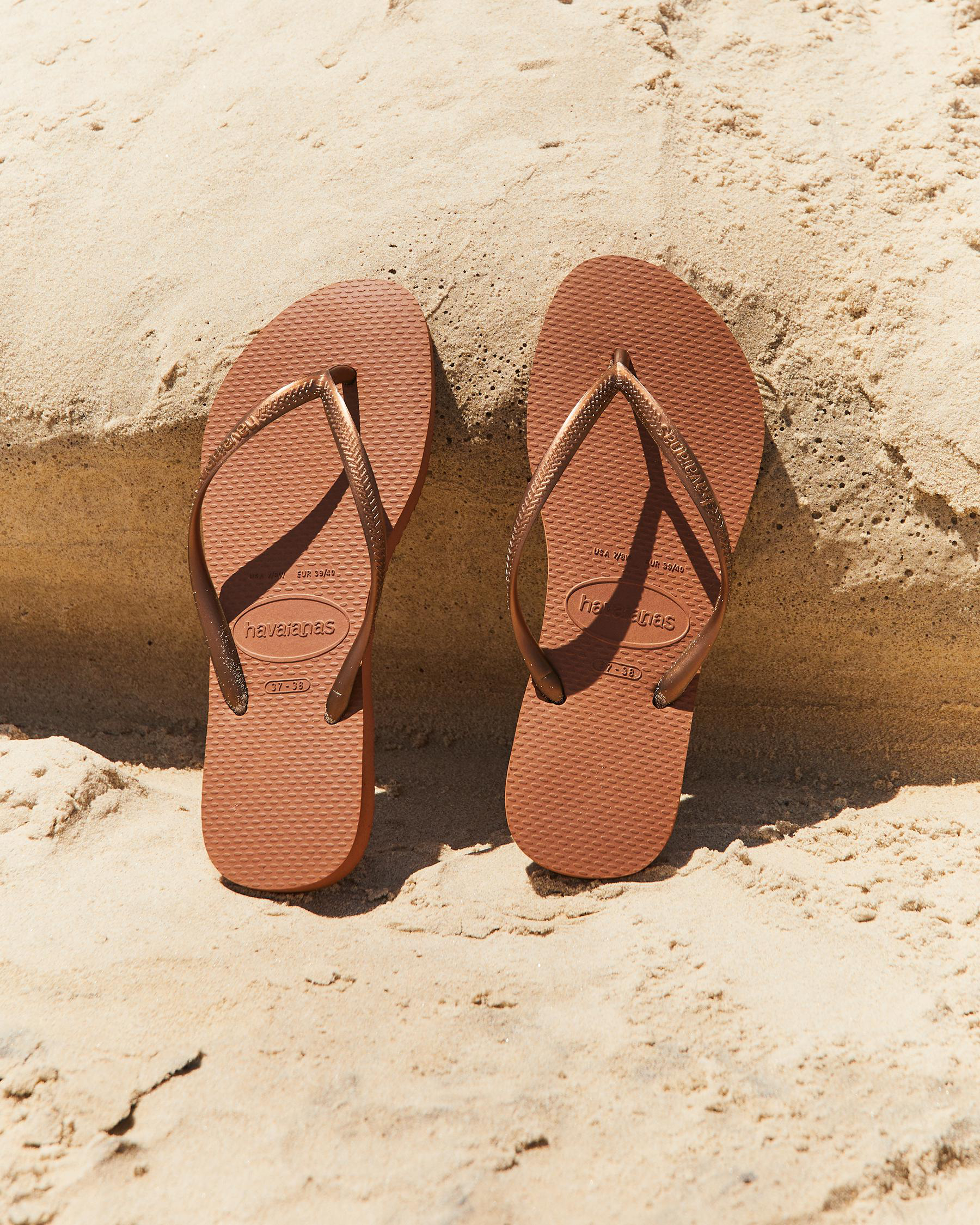 Slim Metallic Thongs