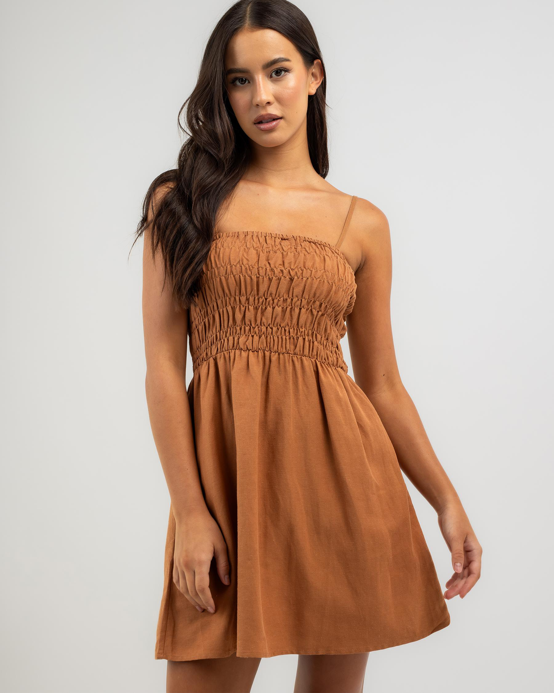 Classic Shirred Mini Dress