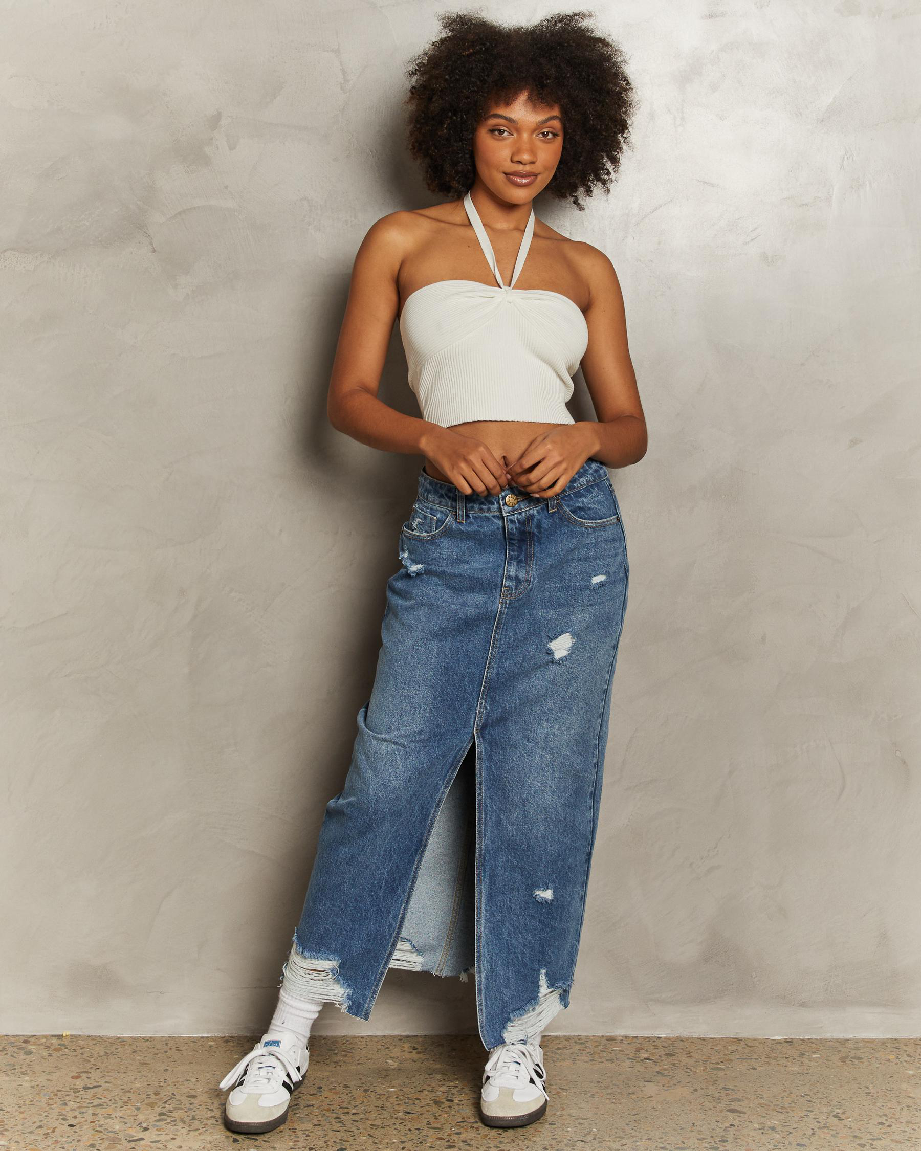 Aire Maxi Denim Skirt