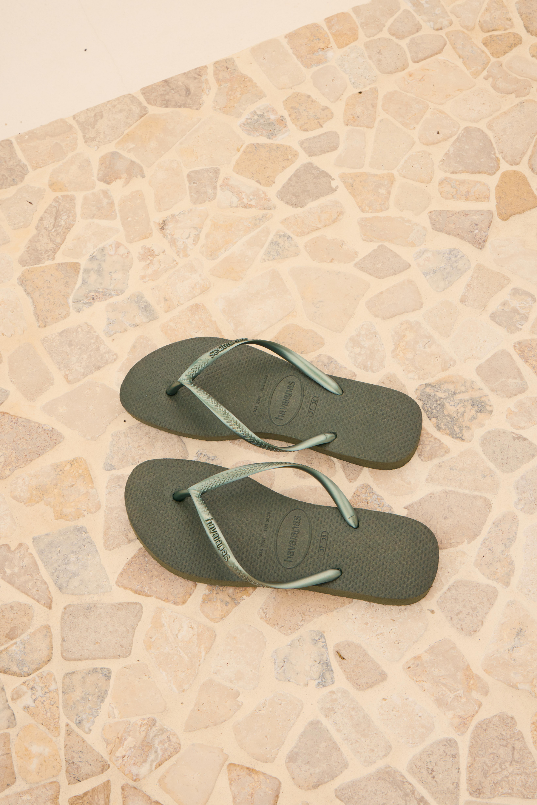 Slim Metallic Thongs