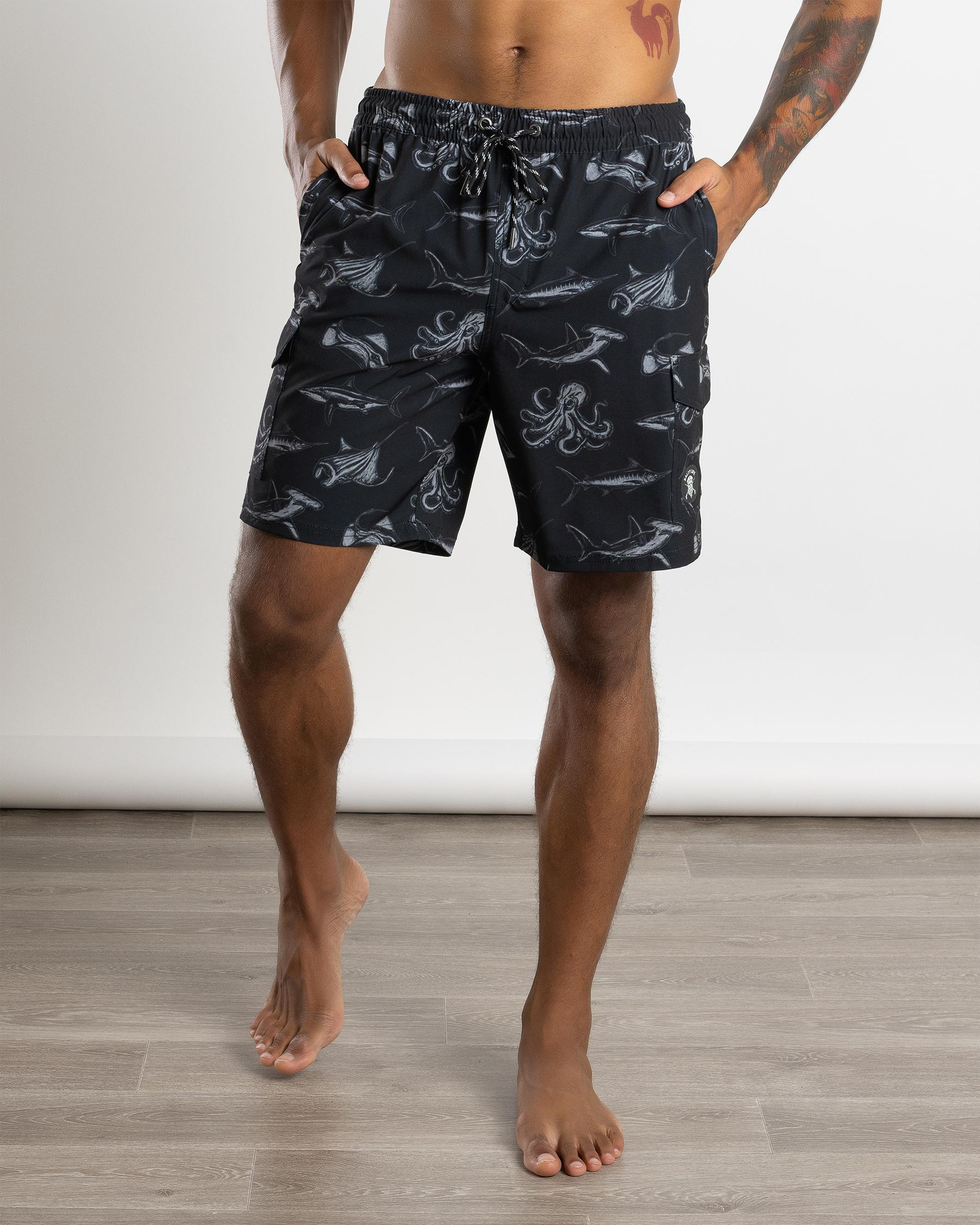 Aquatic Elastic Waist Shorts