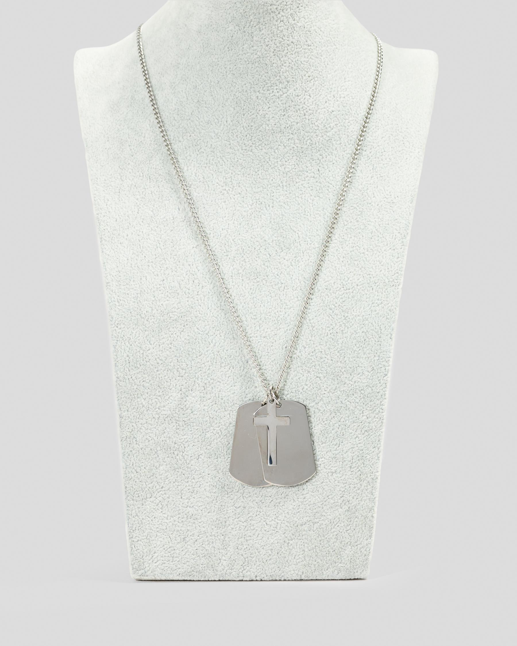 Dog Tags With Cross Necklace