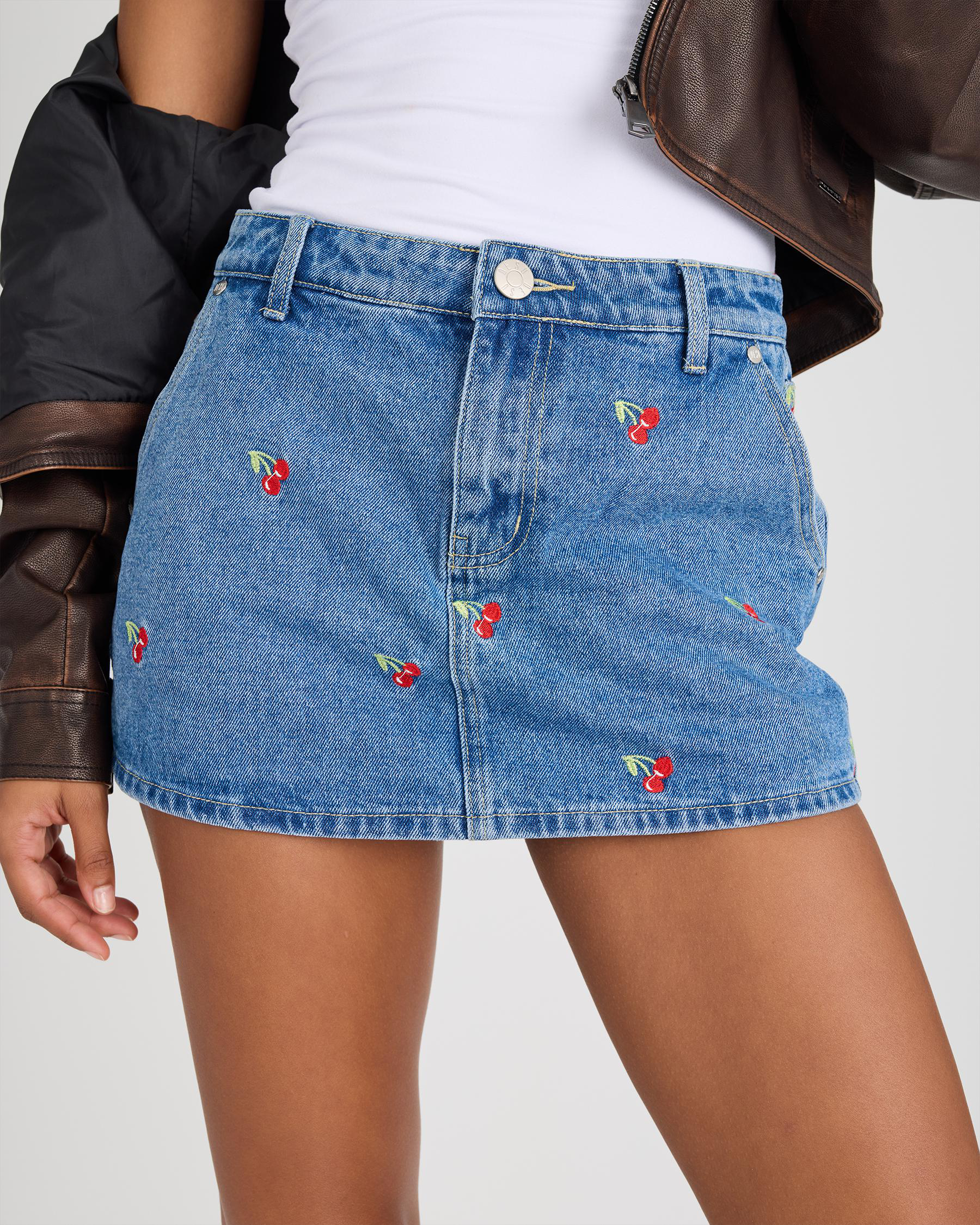 Sunday Cherry Denim Skort