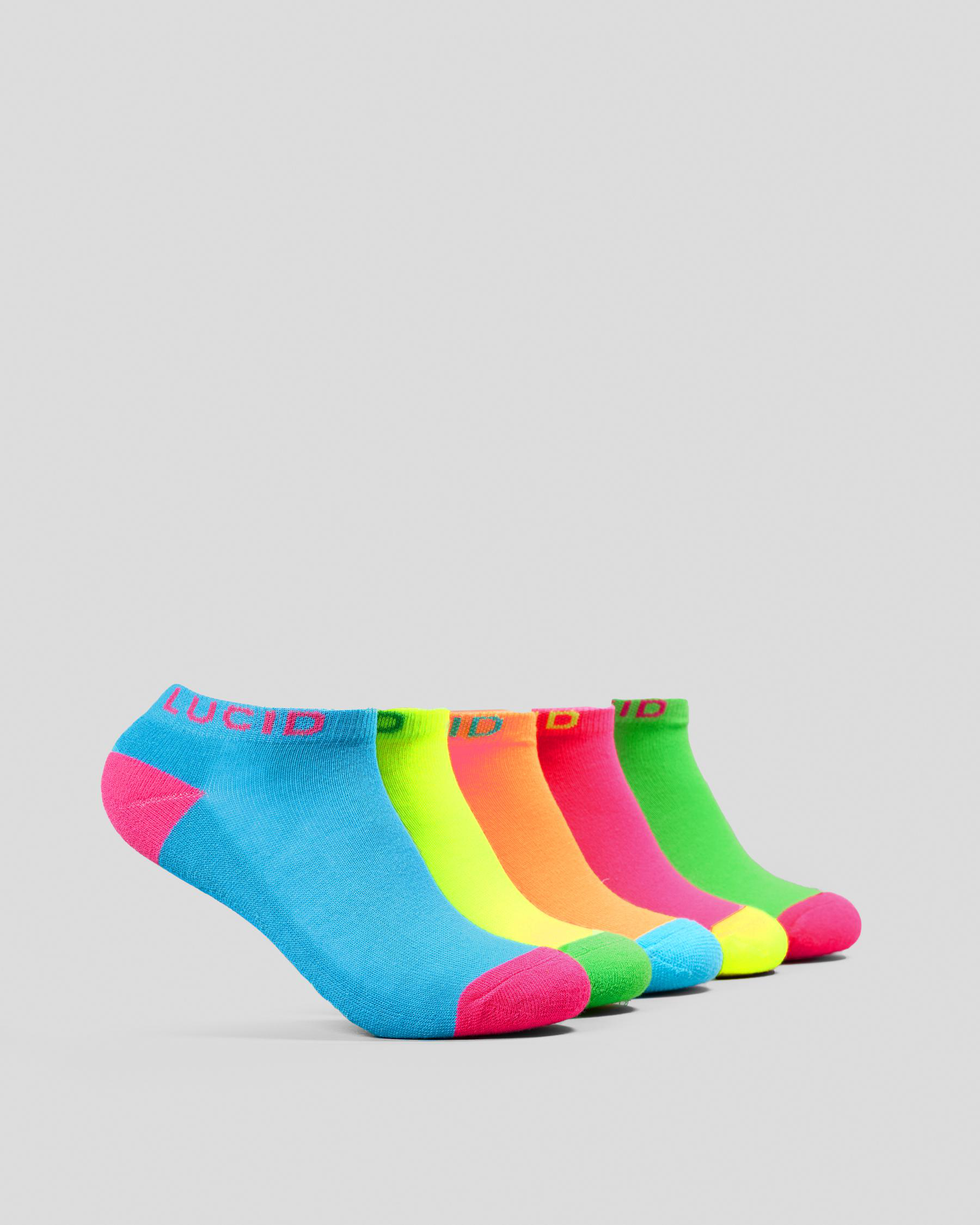 Fluro Ankle Socks 5 Pack