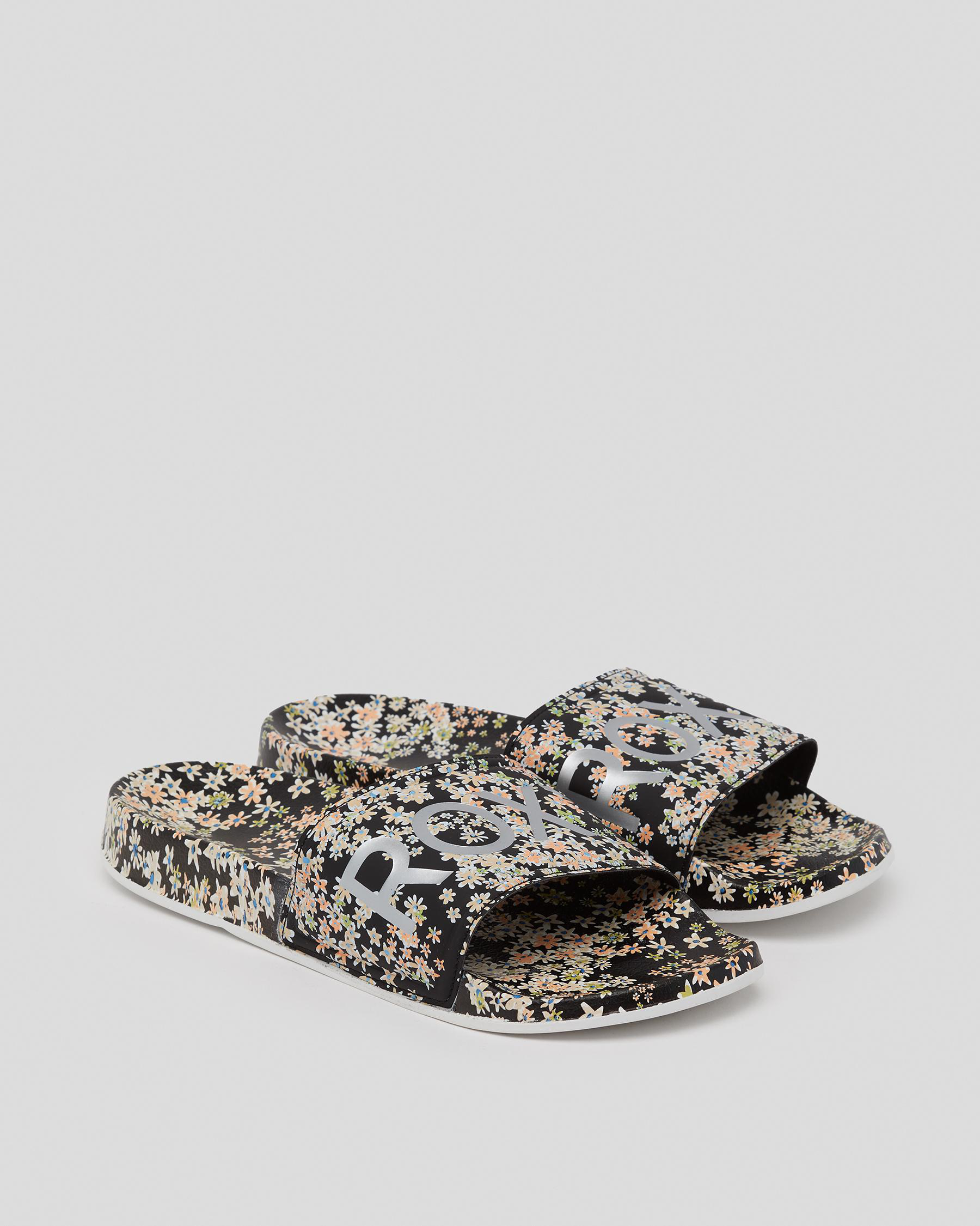 Roxy Slippy Printed Slide Sandals