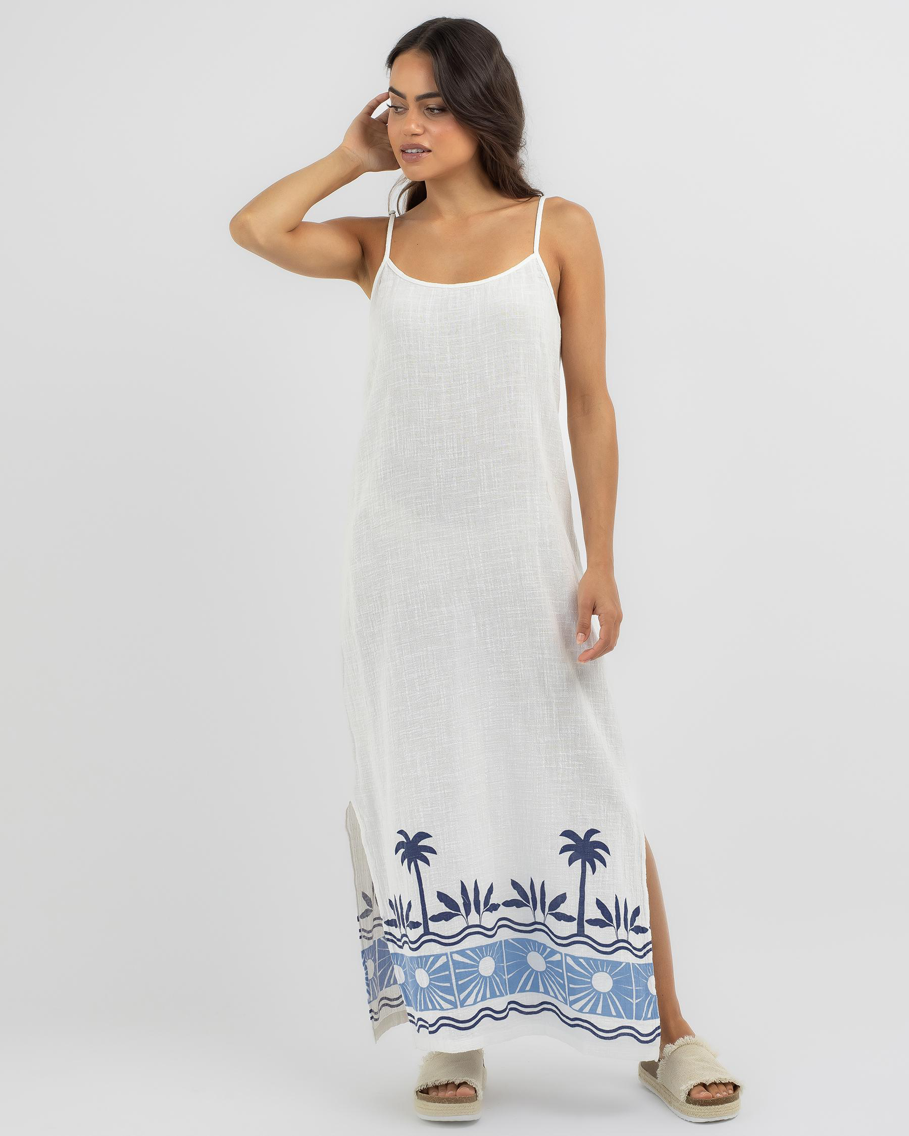 Santorini Sun Printed Maxi Dress