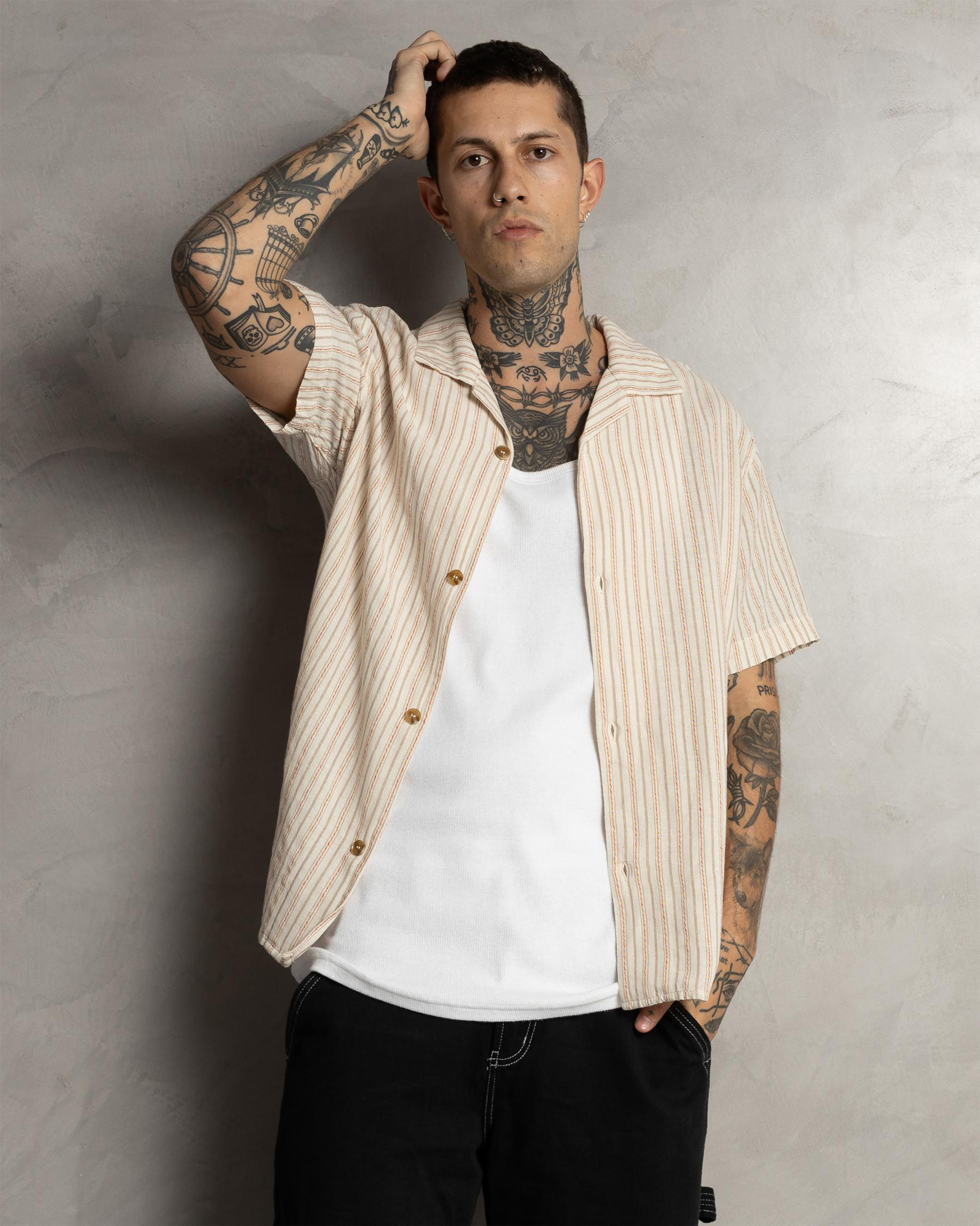 Vacation Striped Short Sleeve Shirt