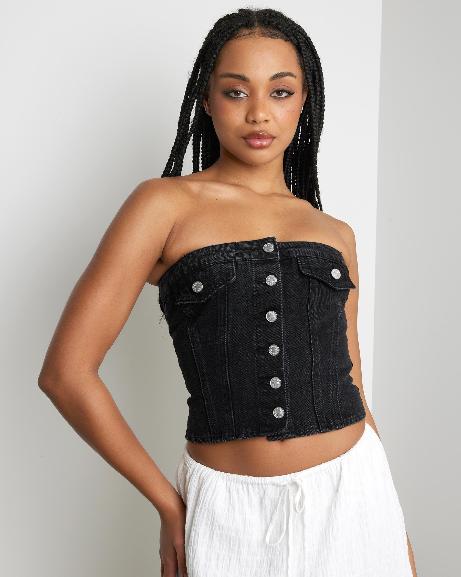Nicole Denim Tube Vest