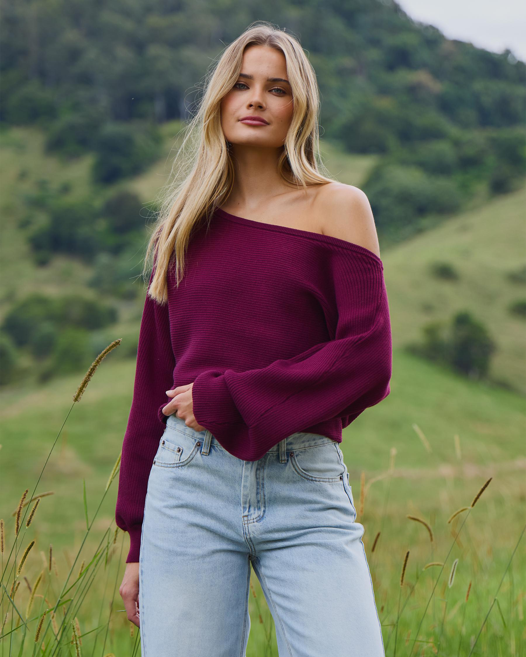 Ophelia Off Shoulder Knit Jumper