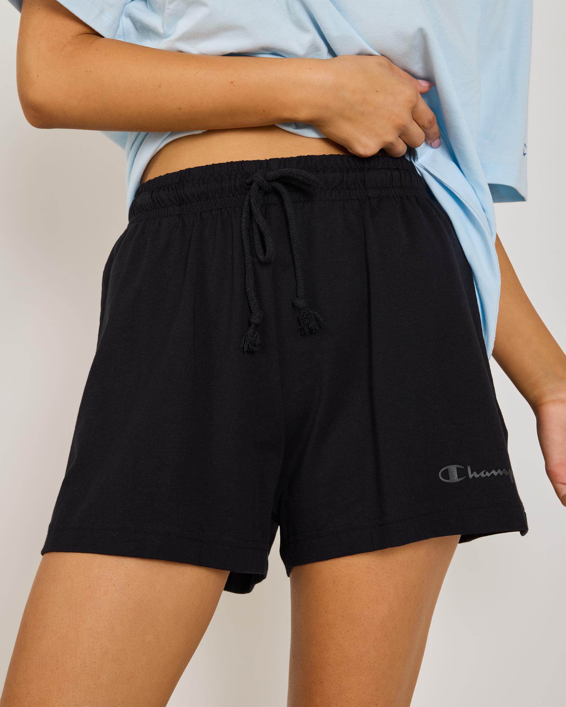 Hi-Waist Tonal Jersey Shorts
