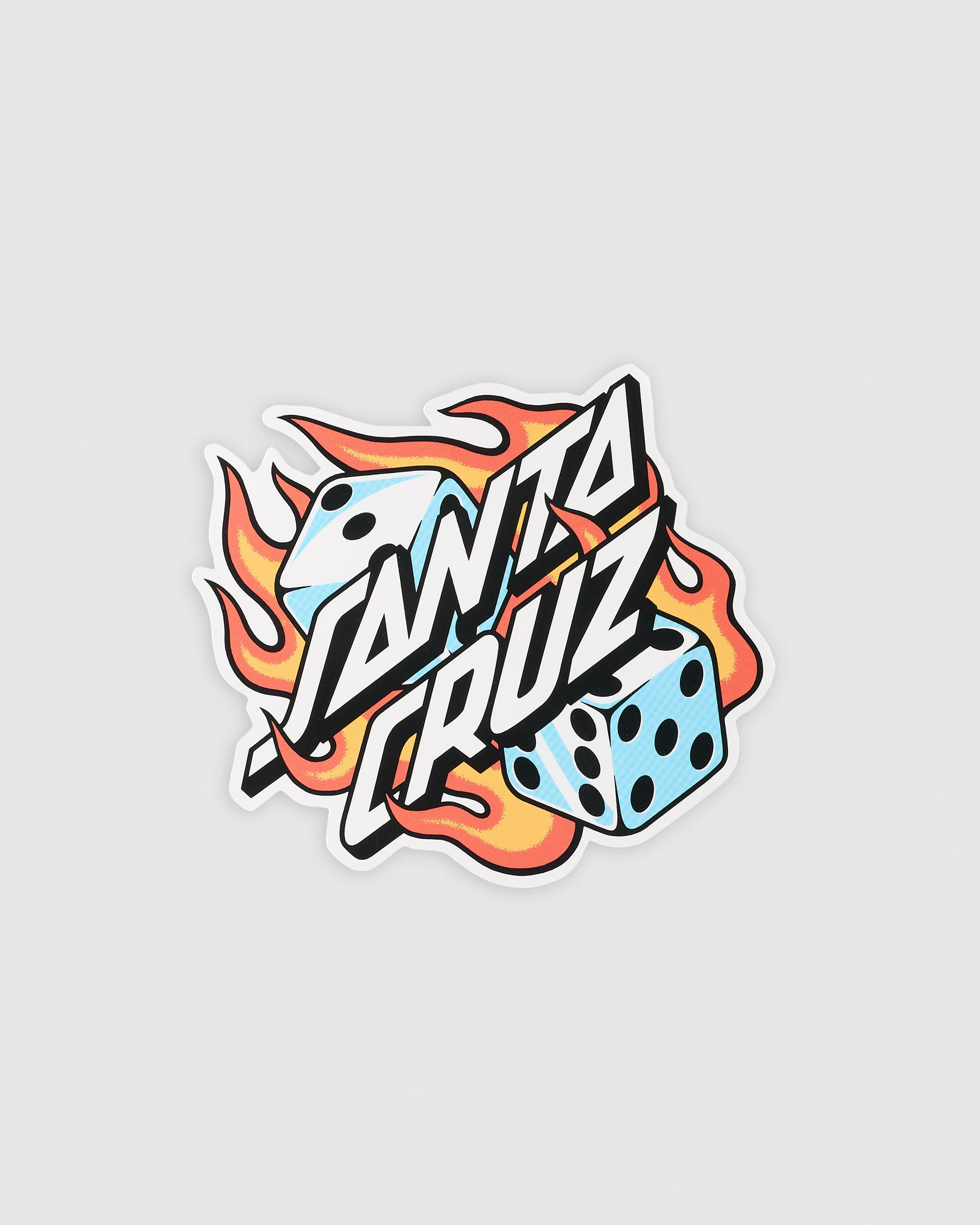 Flaming Dice Dot Matte Sticker