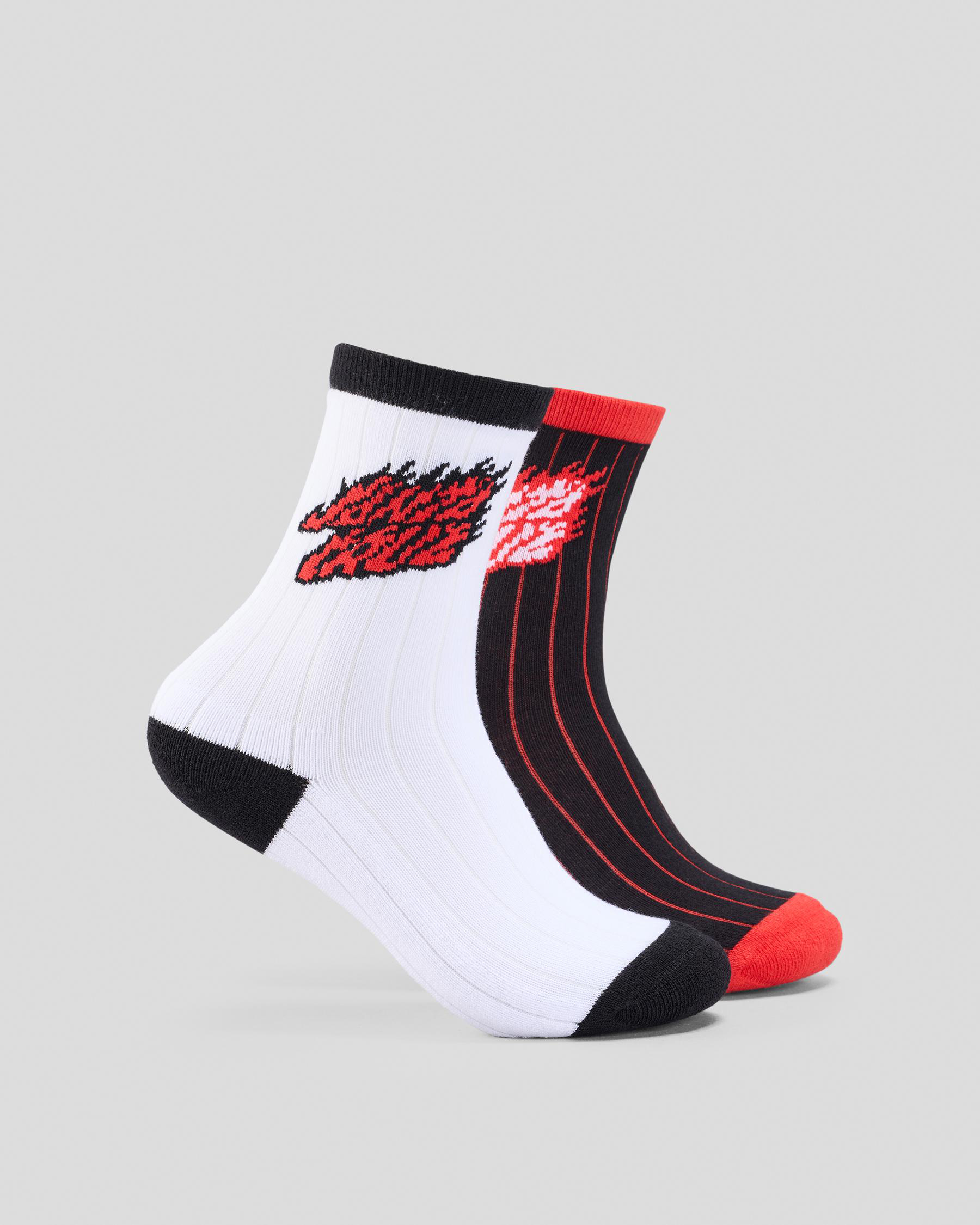 Flamed Stack Upside Down Crew Socks