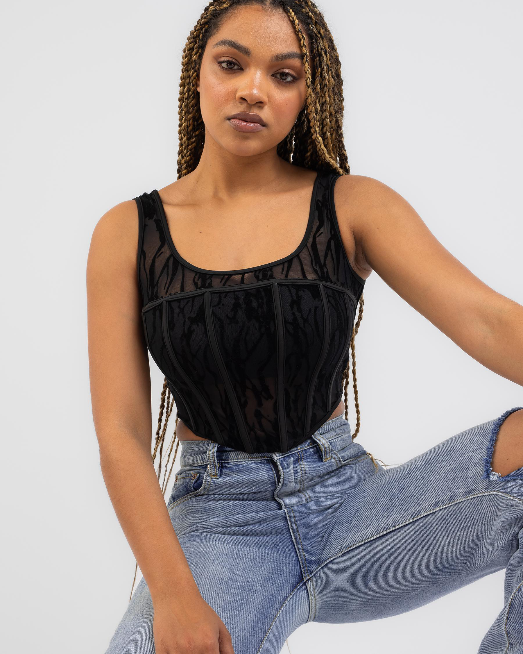 Alexa Mesh Corset Top