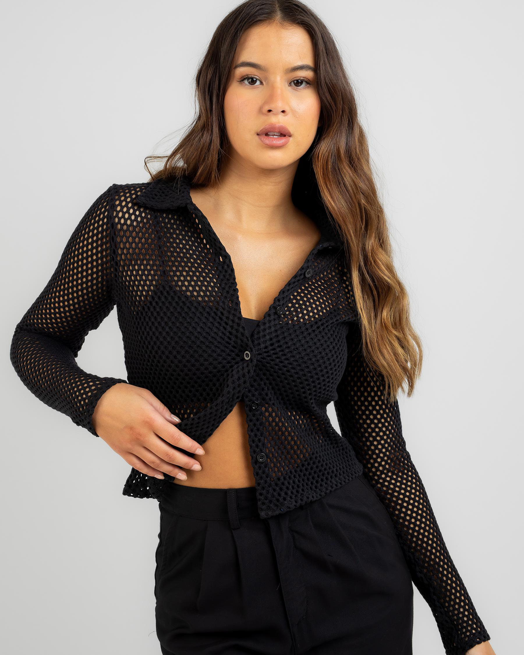 Reece Crochet Long Sleeve Shirt