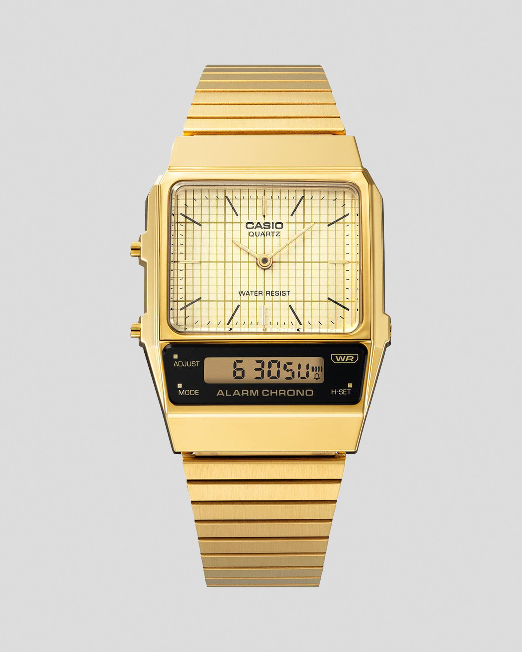 AQ800EG-9A Gold Tone Vintage Watch