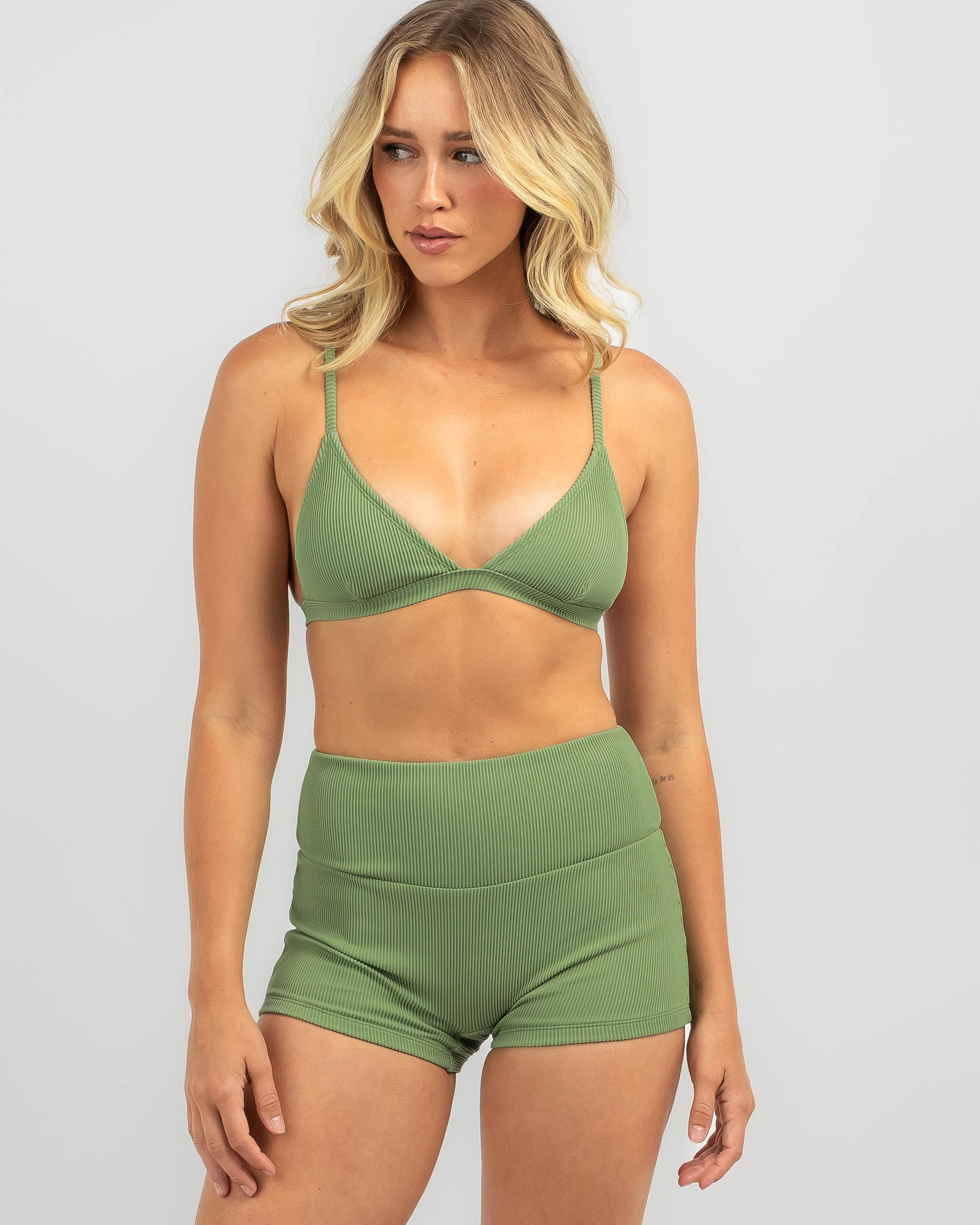 Ribbed Triangle Bikini Top