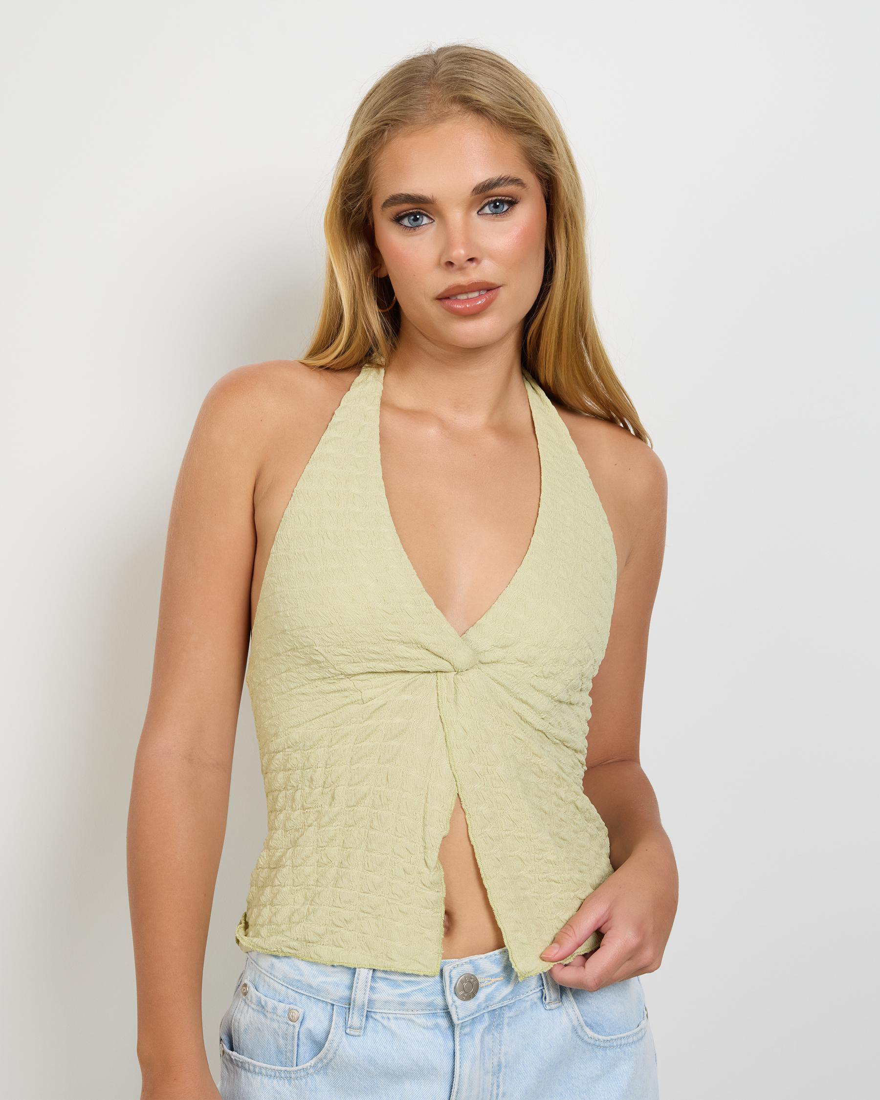 Ange Split Halter Top