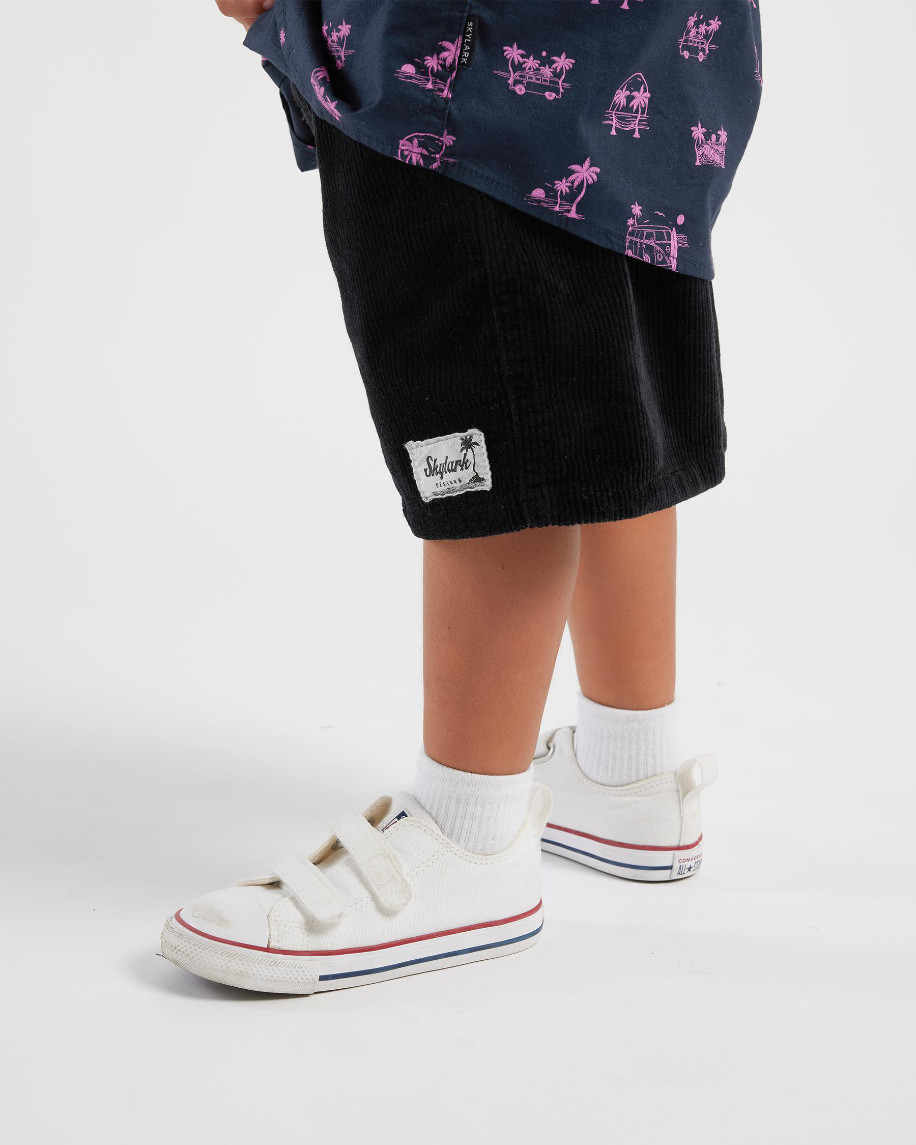 Cord Elastic Waist Shorts