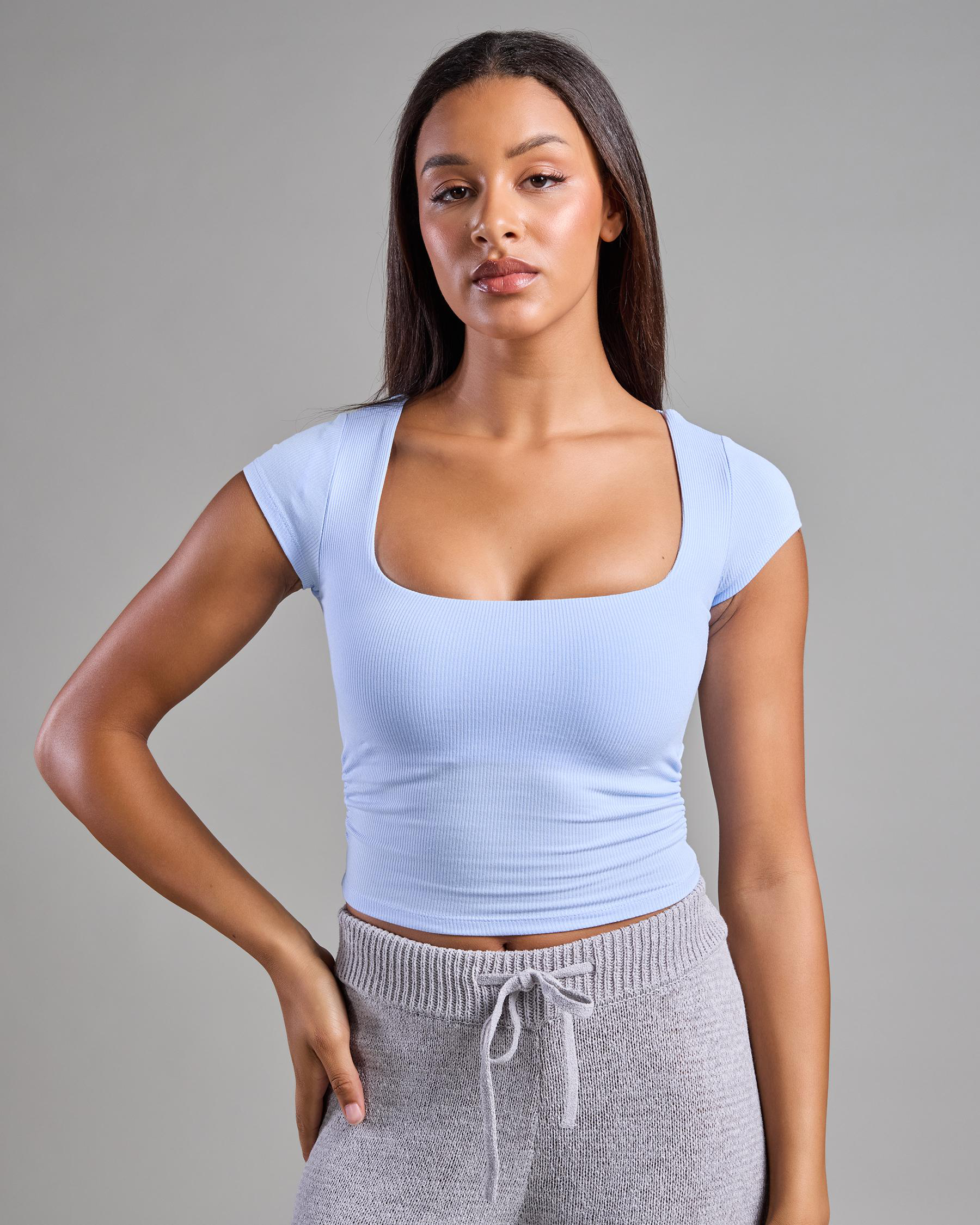 Basic Ruched Side Tee