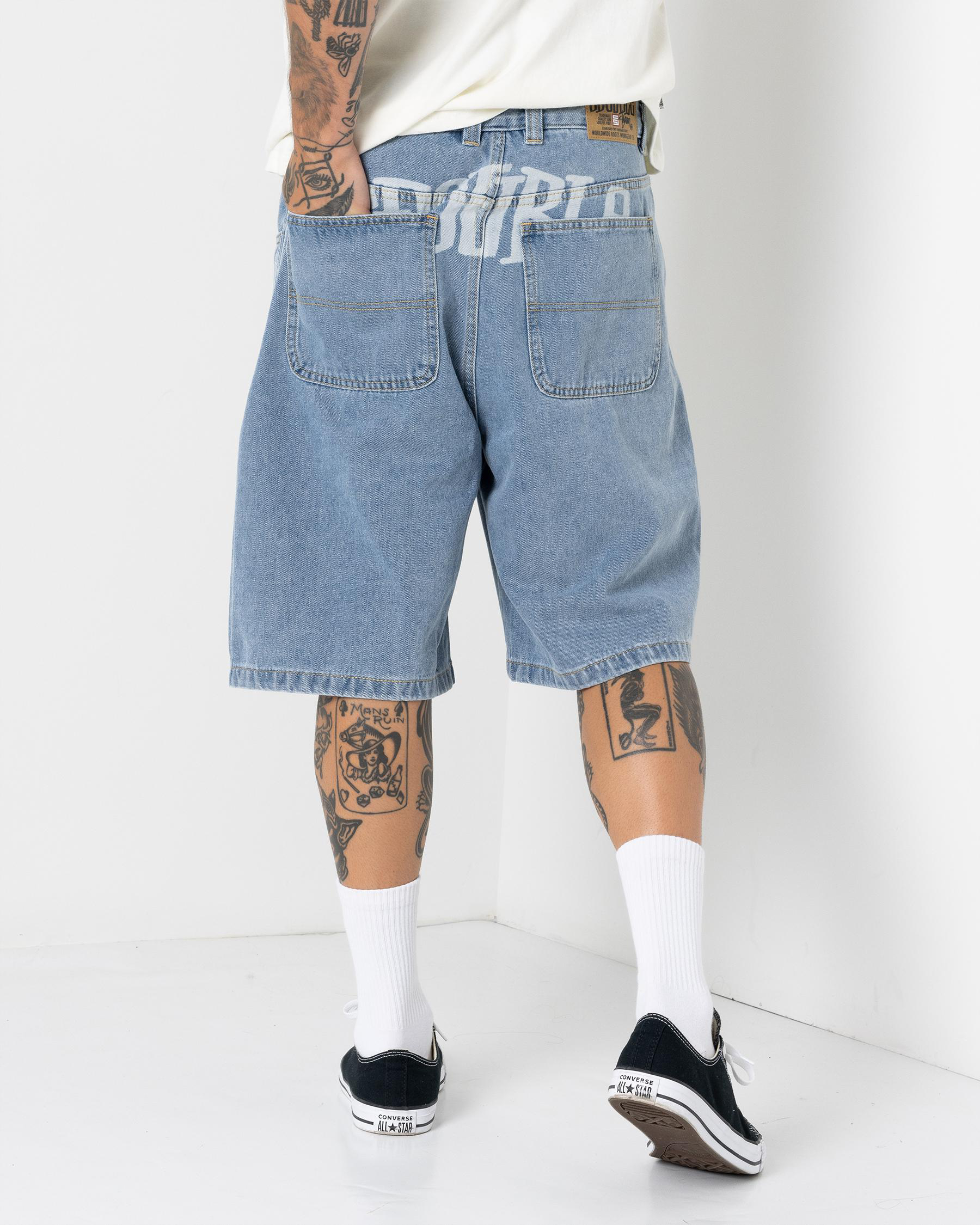 Print Denim Standard Shorts