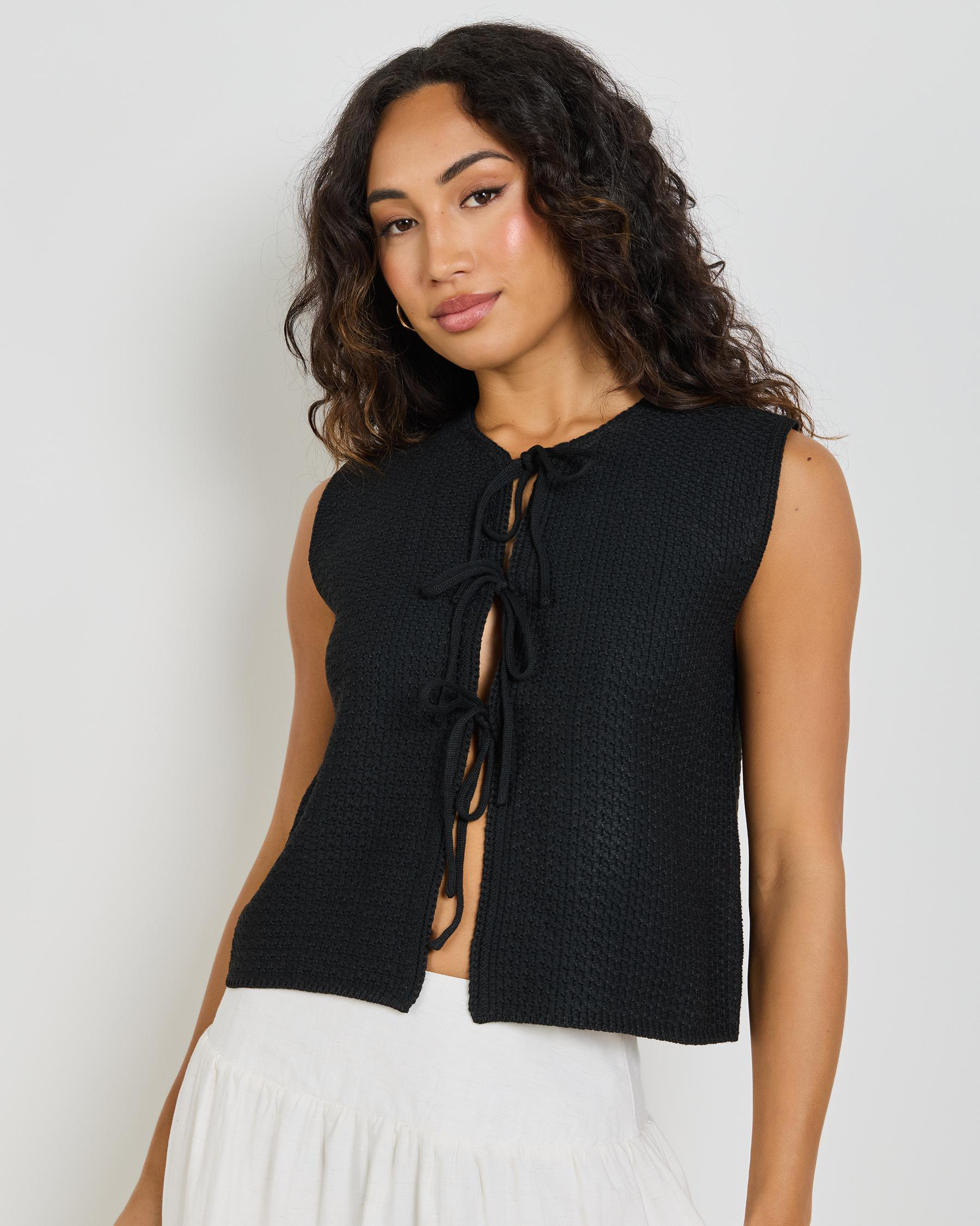 Bridgette Tie Front Knit Top