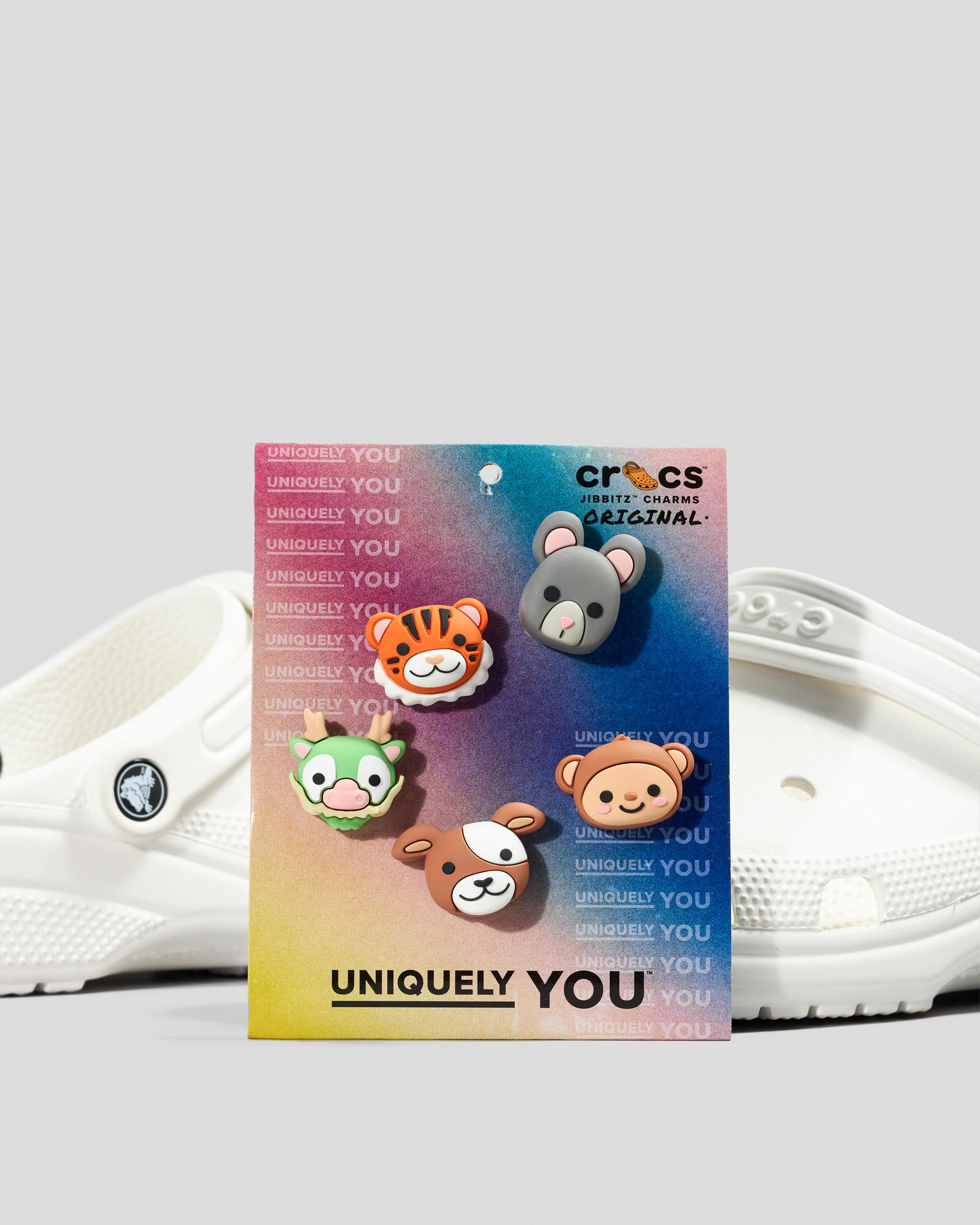 3D Animal Mix Face Jibbitz 5 Pack