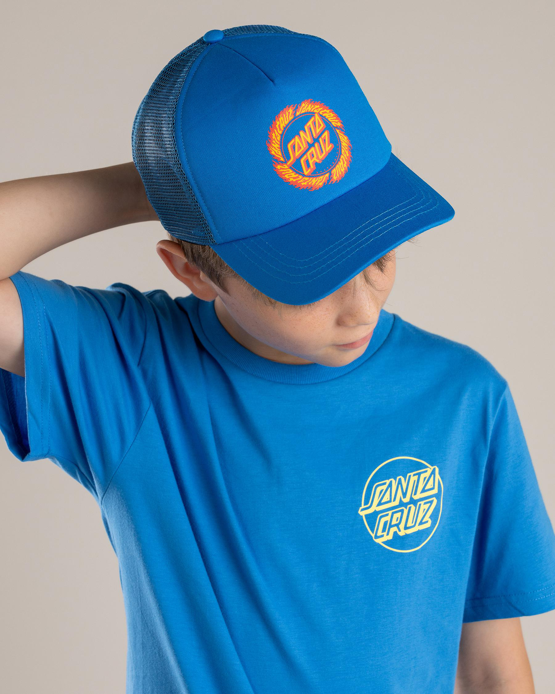 Flame Ringed Dot Trucker Cap