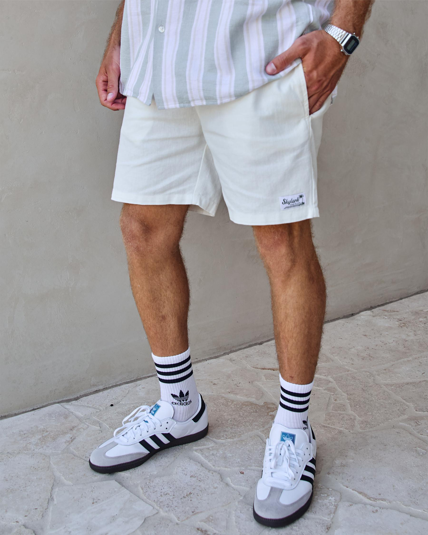 Hemp Elastic Waist Shorts