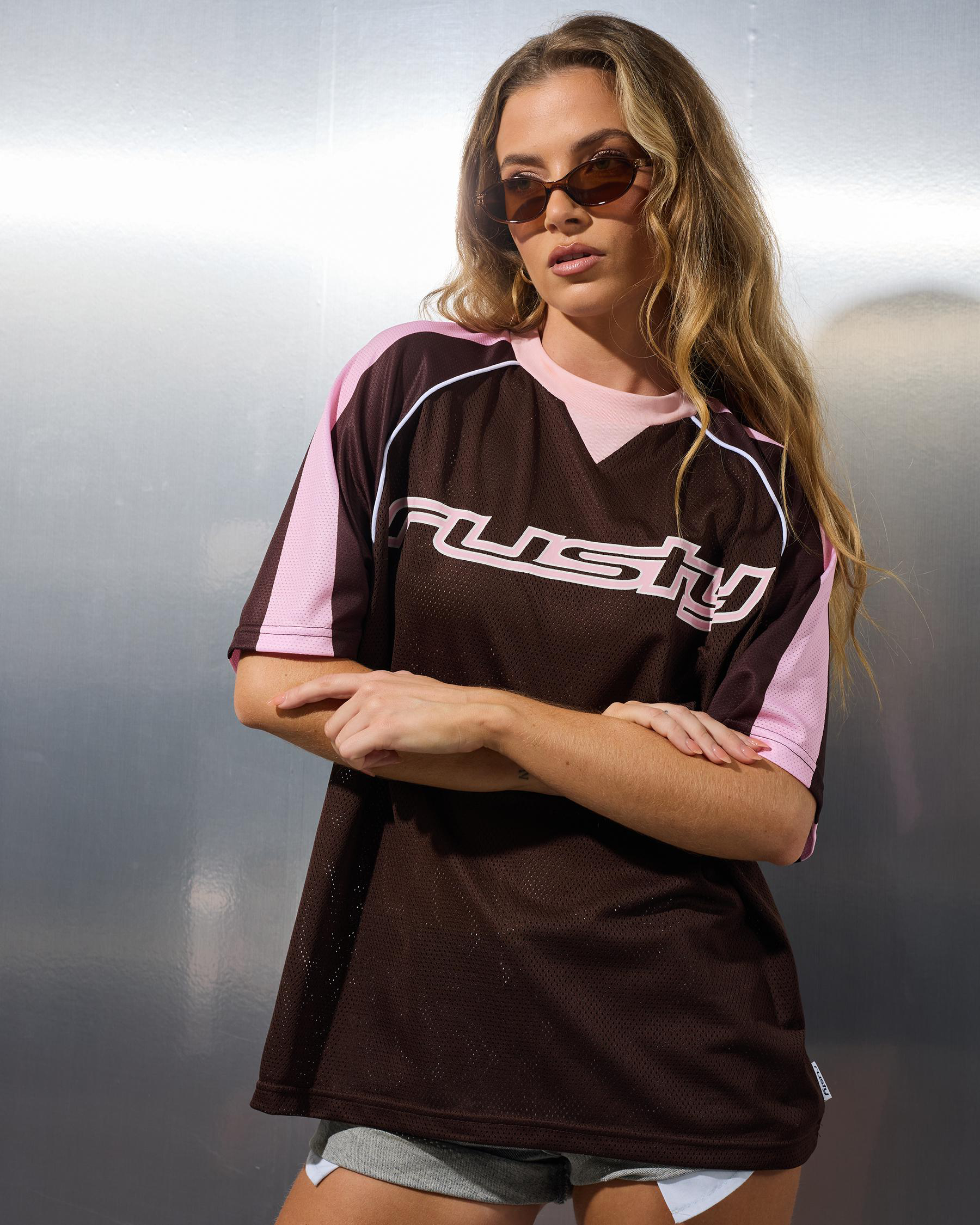 Naples Contrast Oversized Sports Jersey T-Shirt