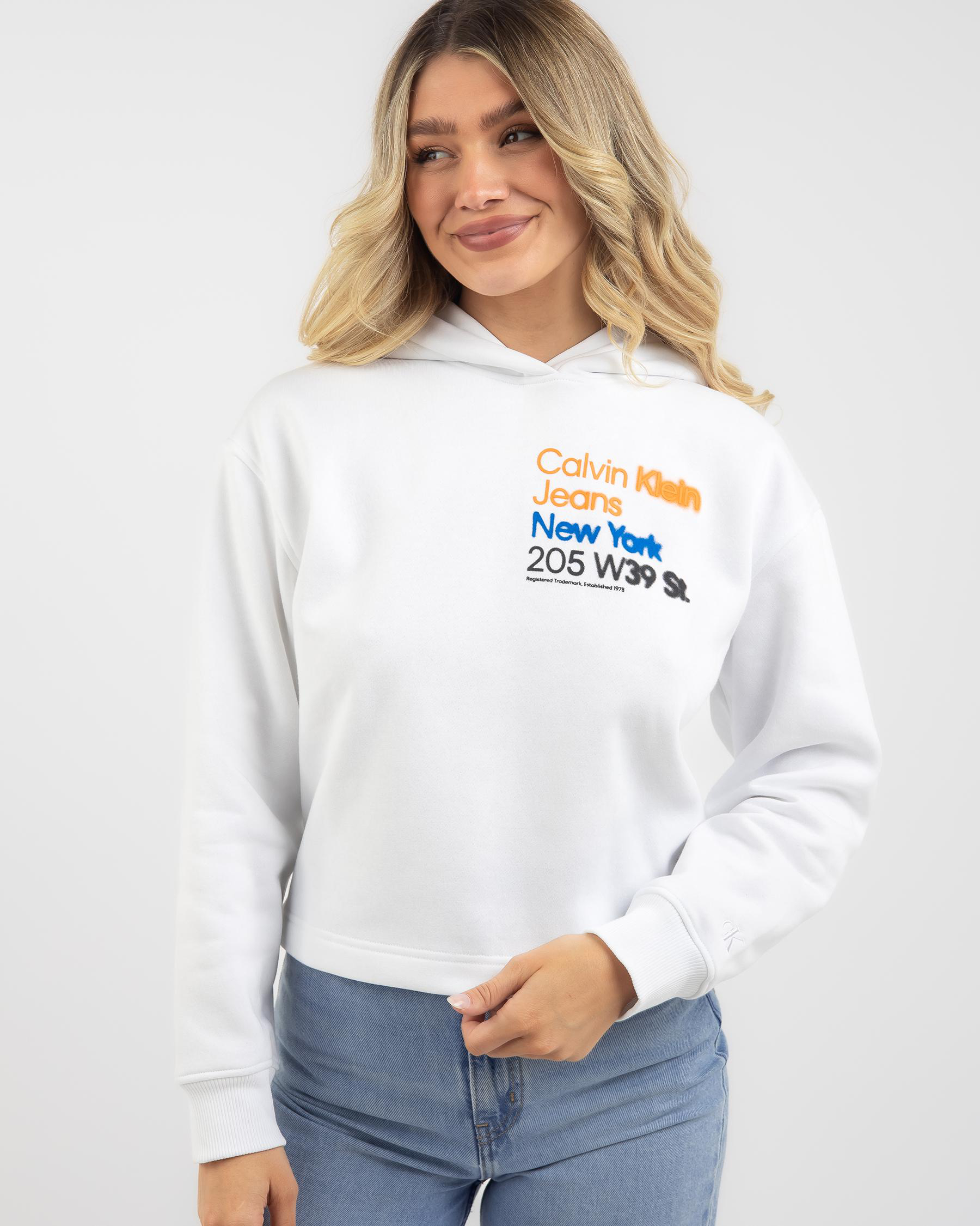 Motion Blur Logo Cropped Hoodie