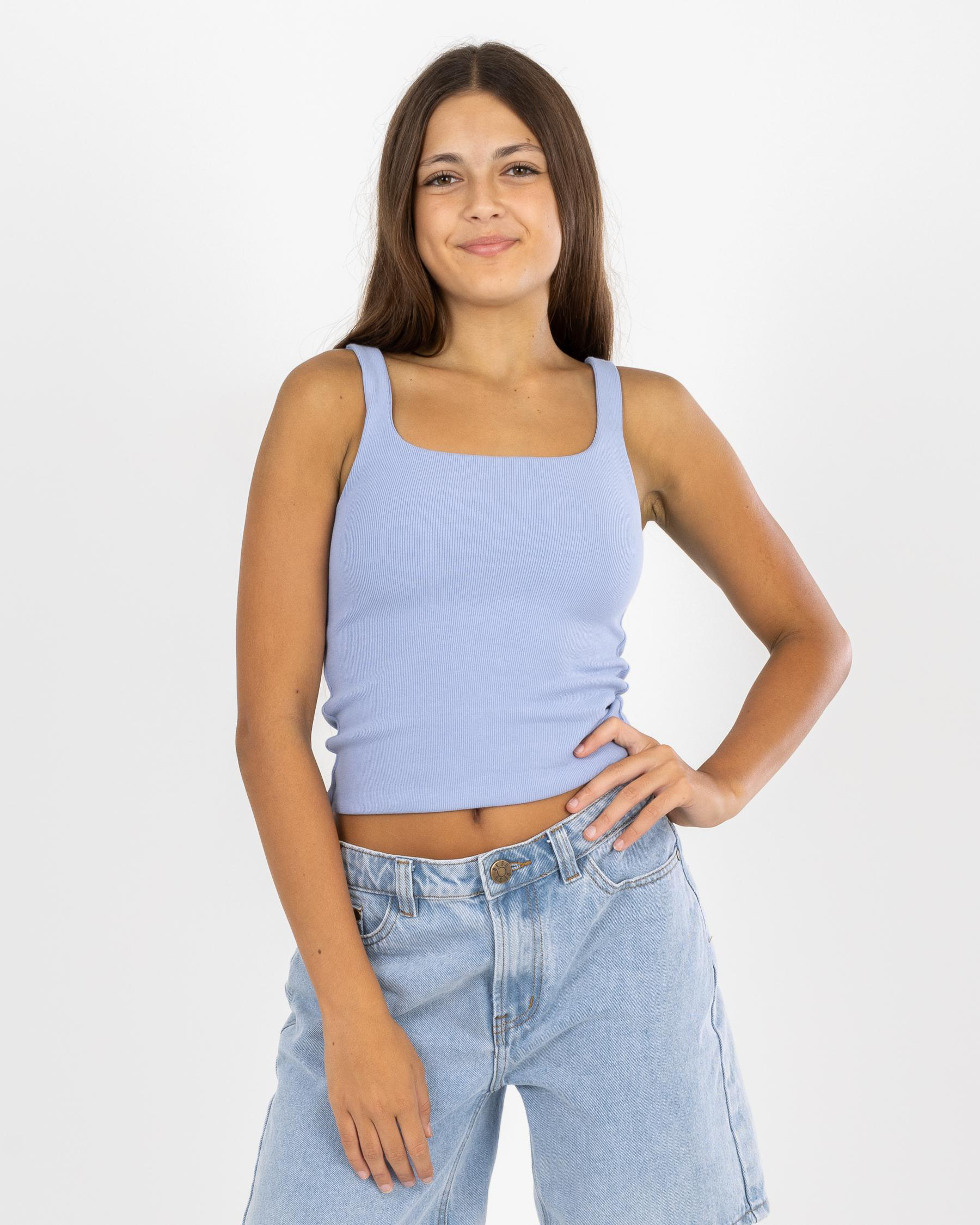 Basic Square Neck Rib Tank Top