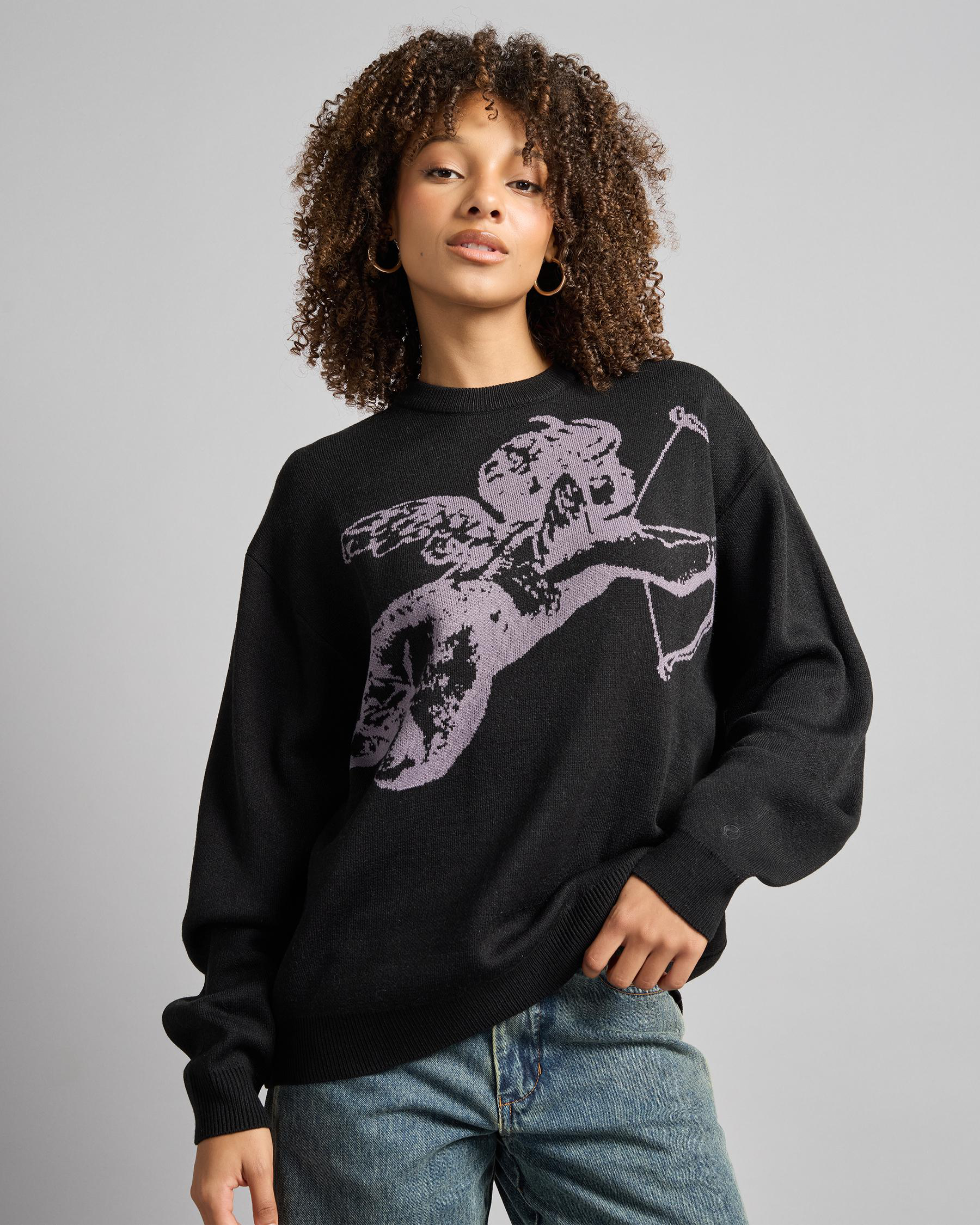 Cherub Box Fit Crew Knit Sweater