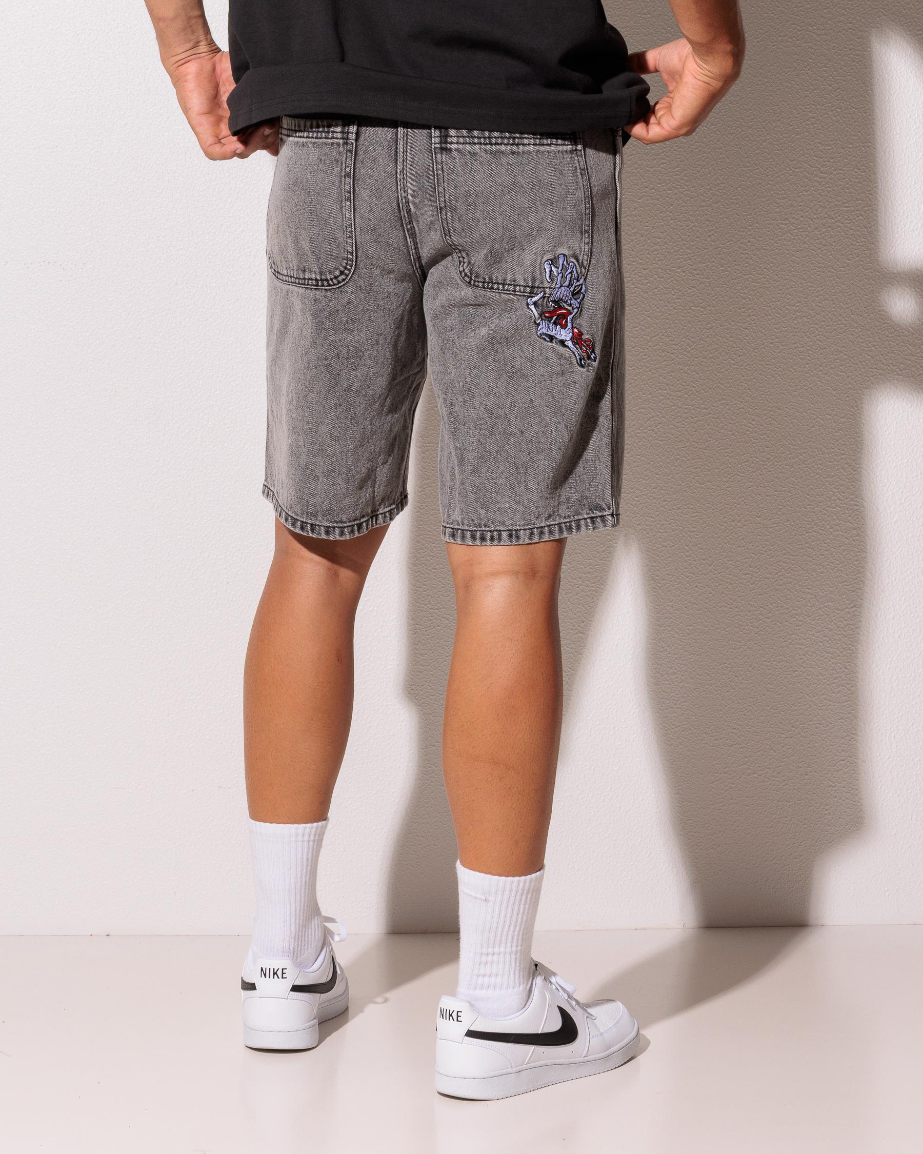 Bone Hand Evolved Denim Shorts