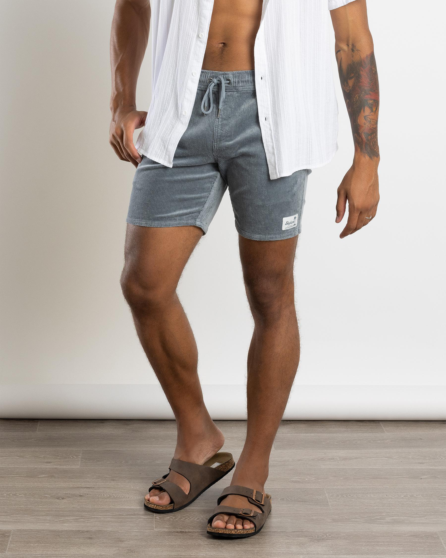 Cord Elastic Waist Shorts